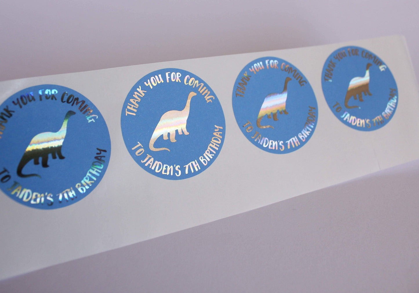 E&L Designs Dinosaur Personalised Foil Stickers | Dinosaur Theme