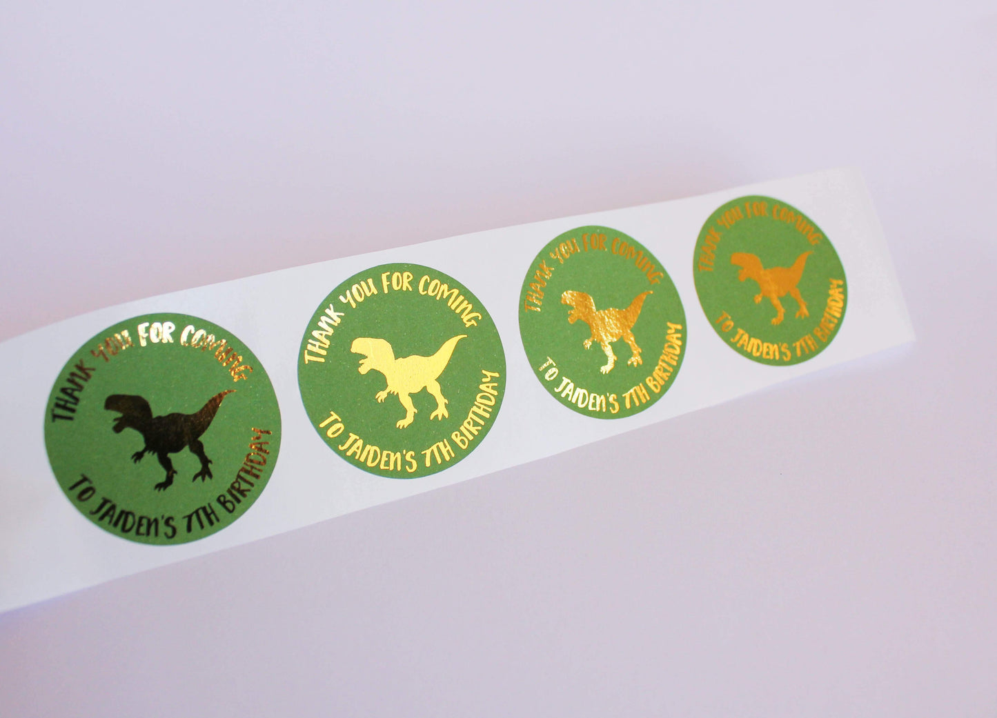 E&L Designs Dinosaur Personalised Foil Stickers | Dinosaur Theme