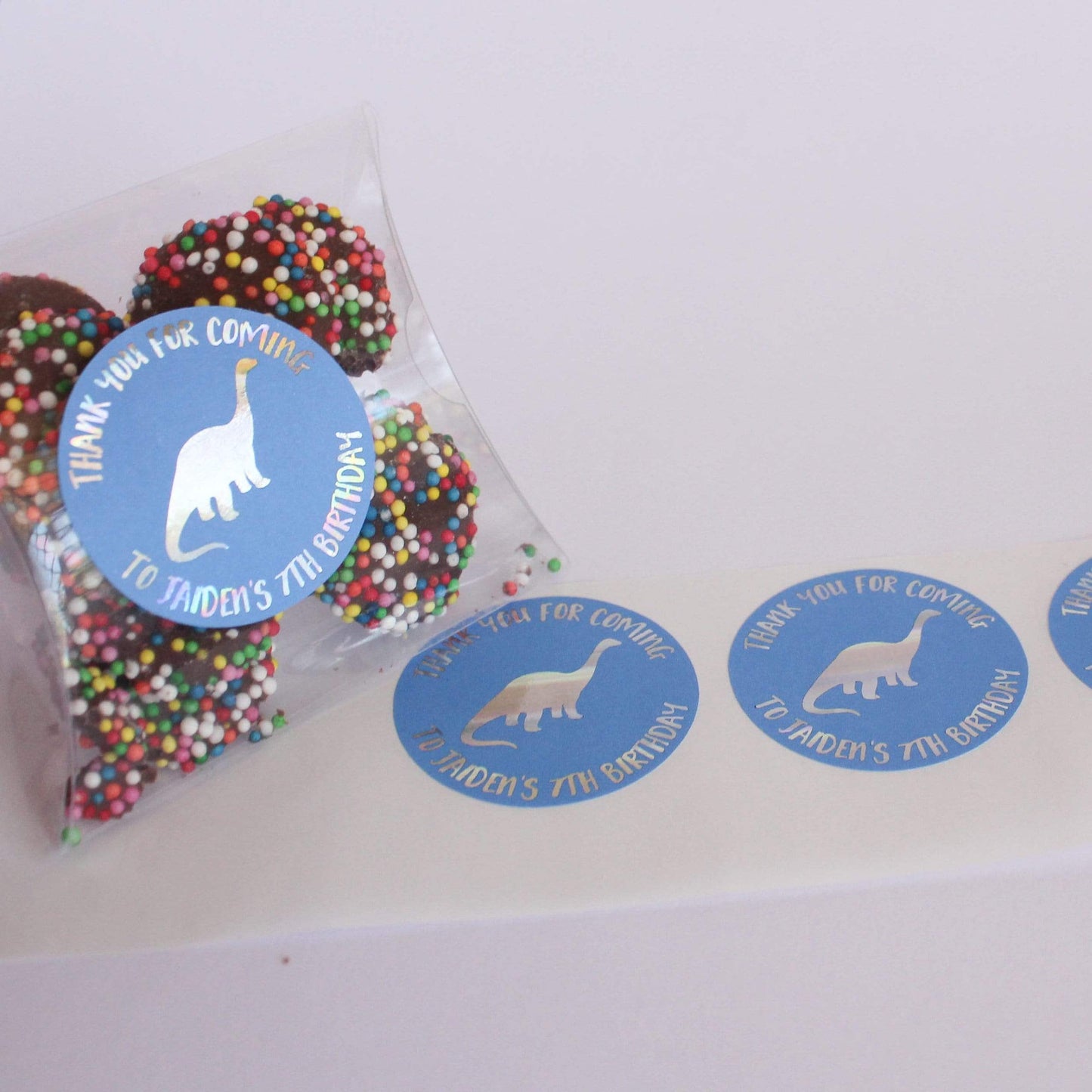 E&L Designs Dinosaur Personalised Foil Stickers | Dinosaur Theme