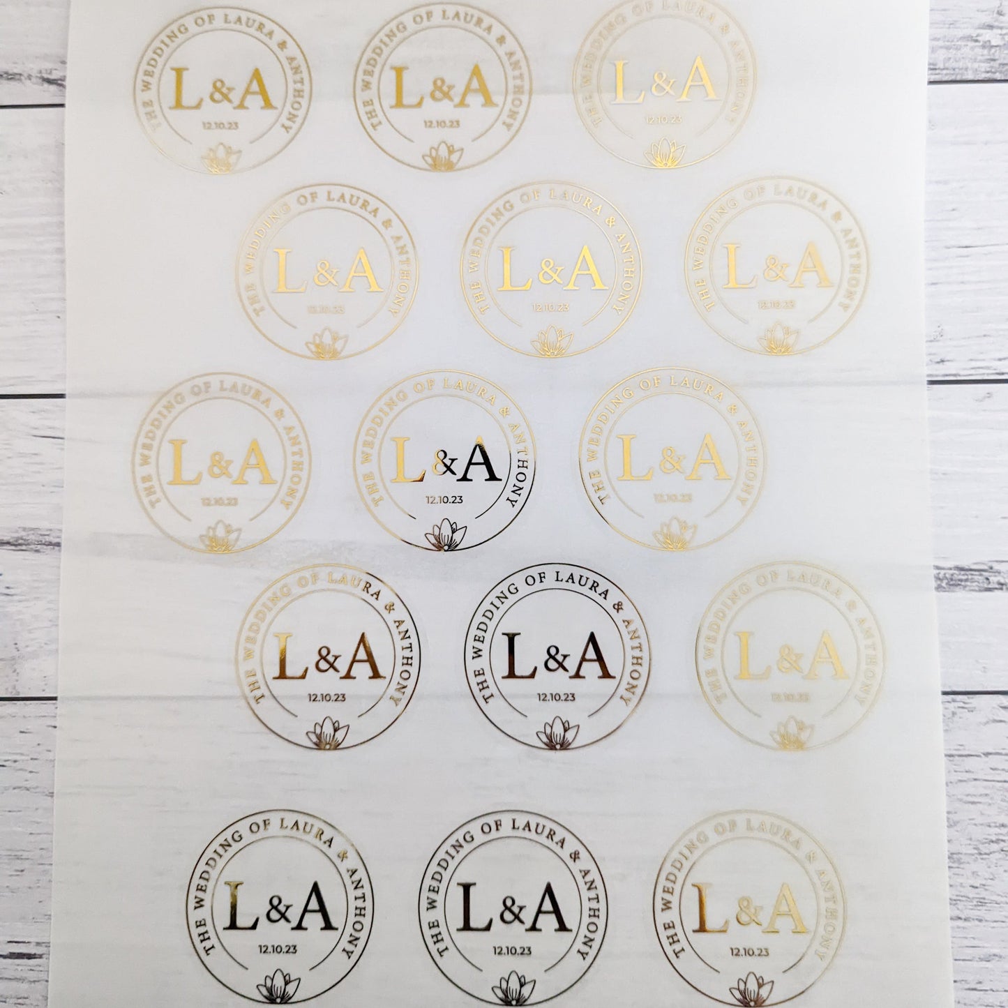 E&L Designs Elegant Wedding of Clear Foil Stickers