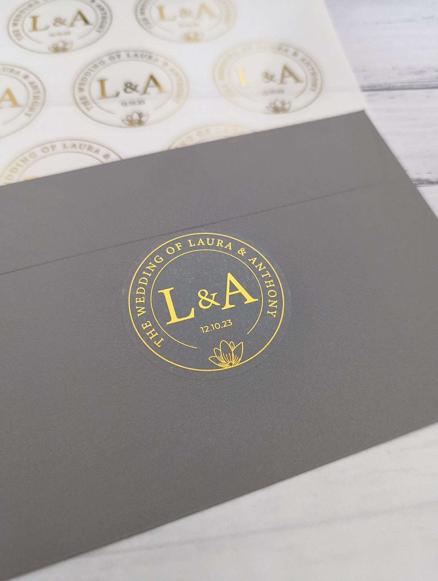 E&L Designs Elegant Wedding of Clear Foil Stickers