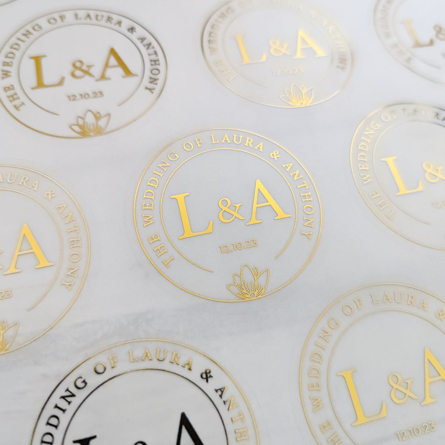 E&L Designs Elegant Wedding of Clear Foil Stickers