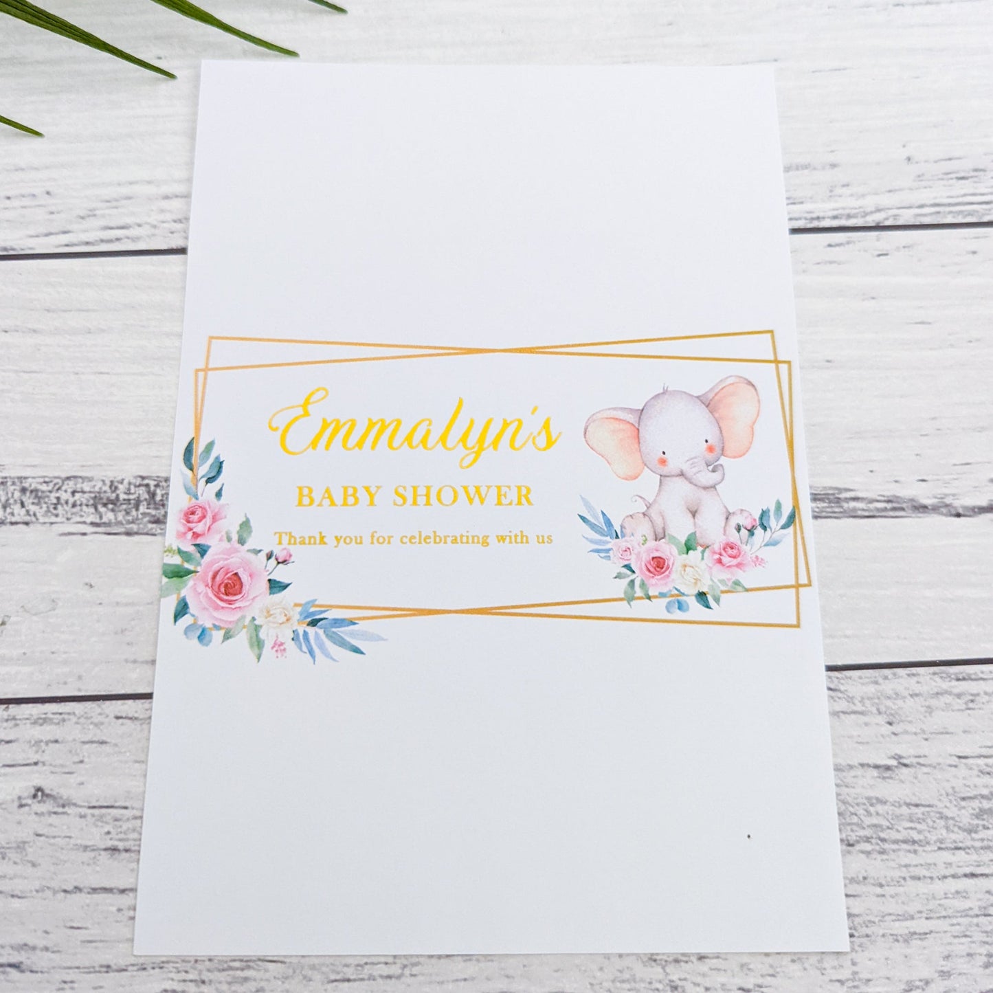 E&L Designs Elephant Baby Shower Chocolate Wrappers, Set of 10