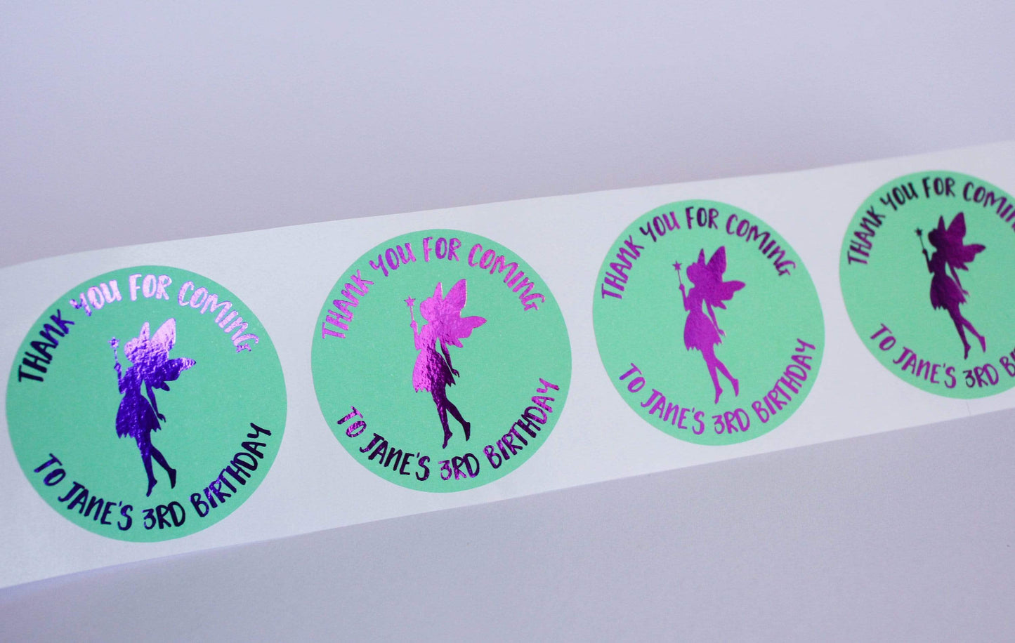 E&L Designs Fairy Personalised Foil Stickers - Fairy Theme