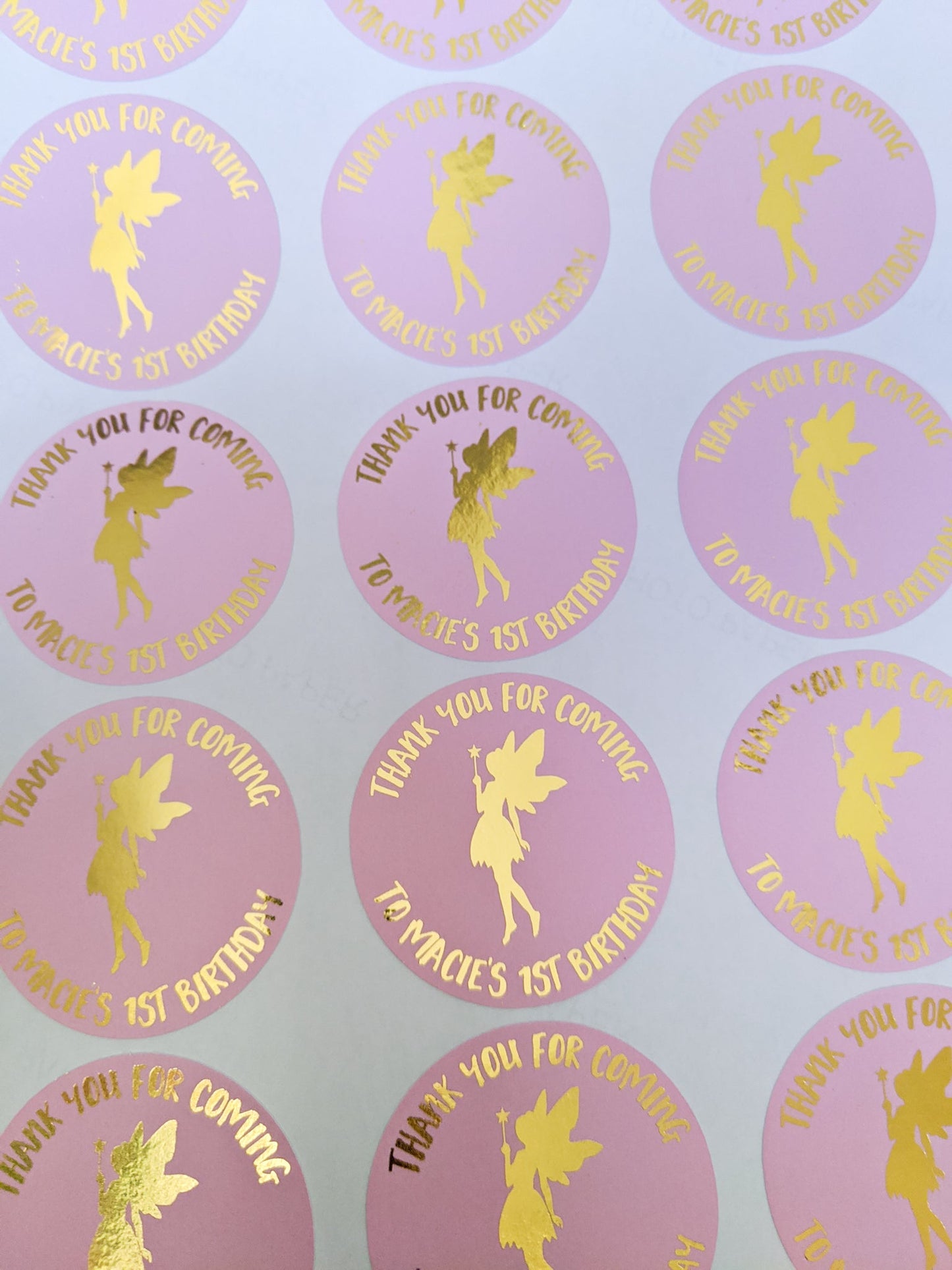 E&L Designs Fairy Personalised Foil Stickers - Fairy Theme