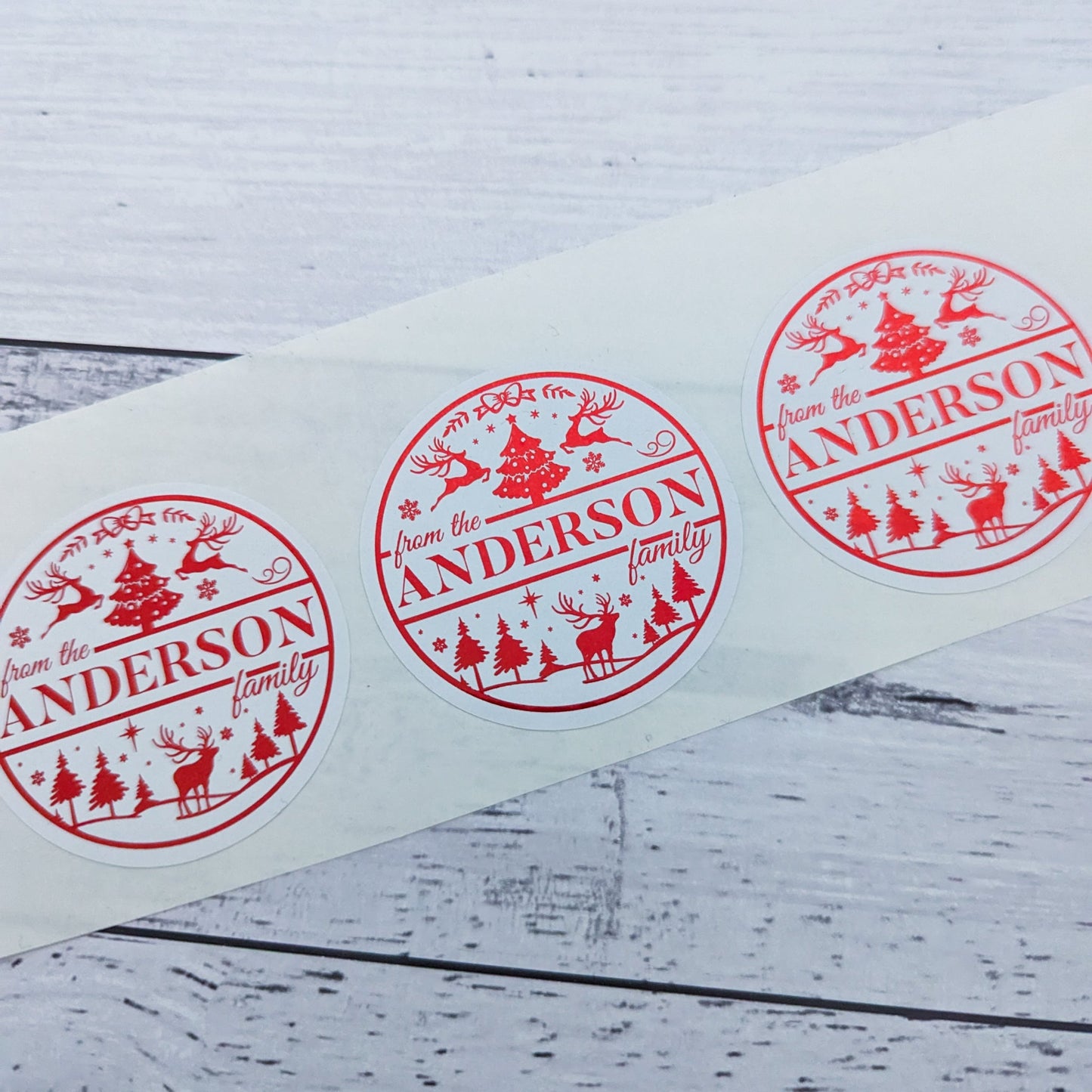 E&L Designs Family Christmas Stickers, White & Clear