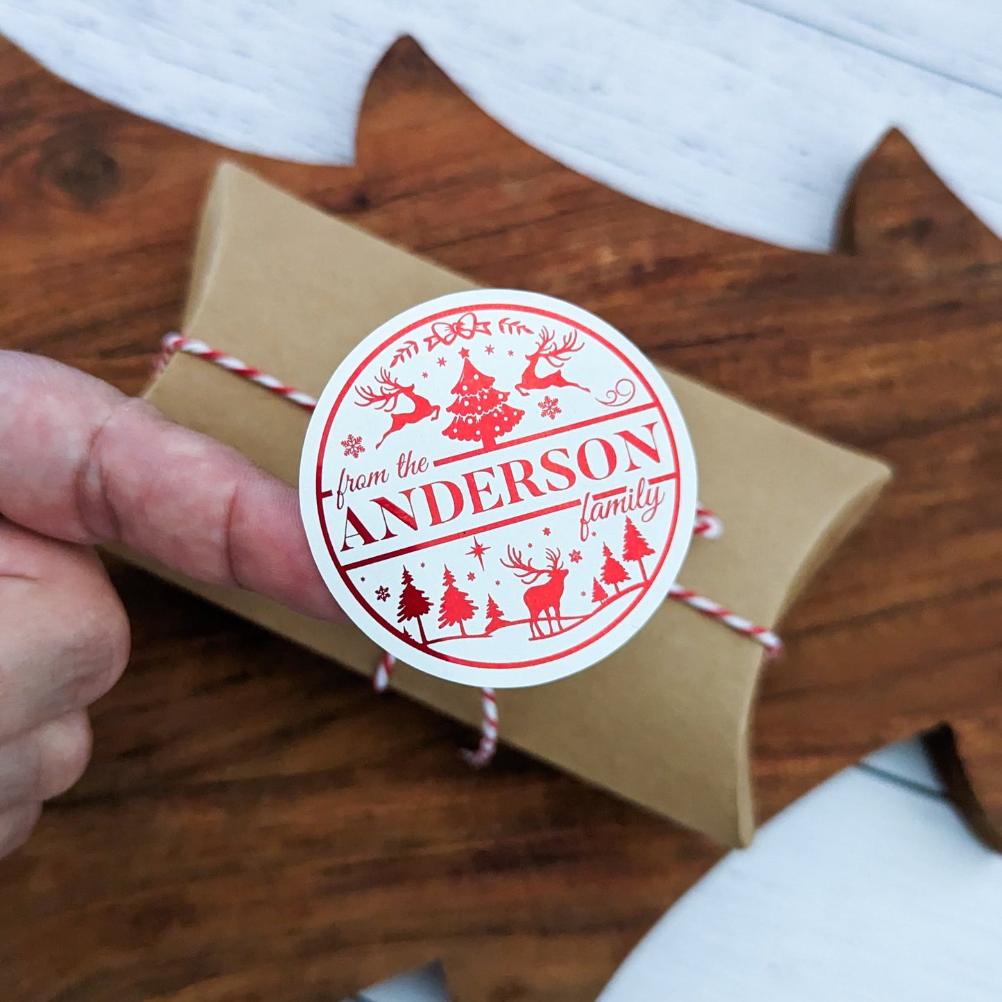 E&L Designs Family Christmas Stickers, White & Clear