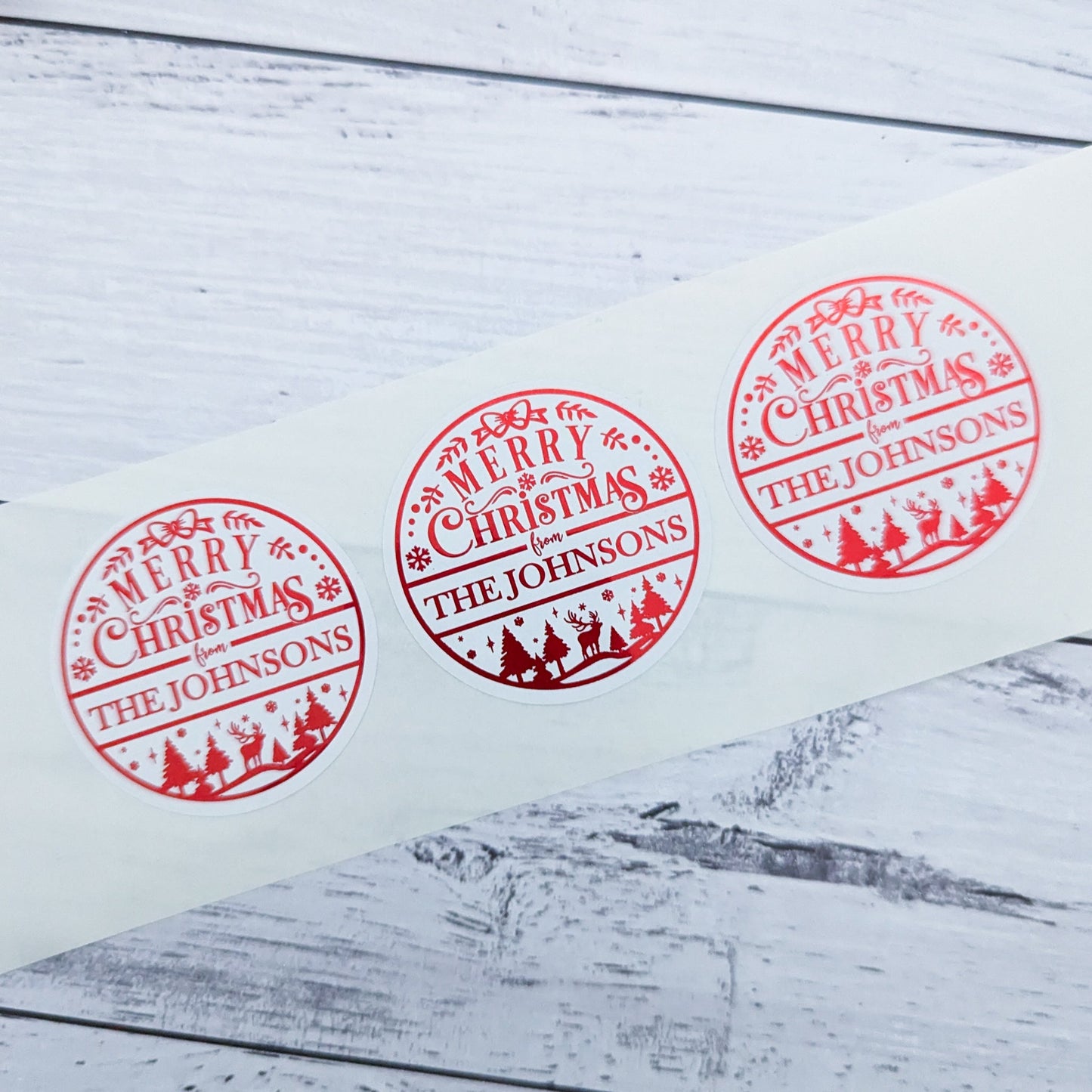 E&L Designs Family Christmas Stickers, White & Clear