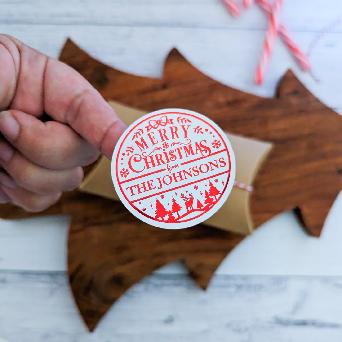 E&L Designs Family Christmas Stickers, White & Clear