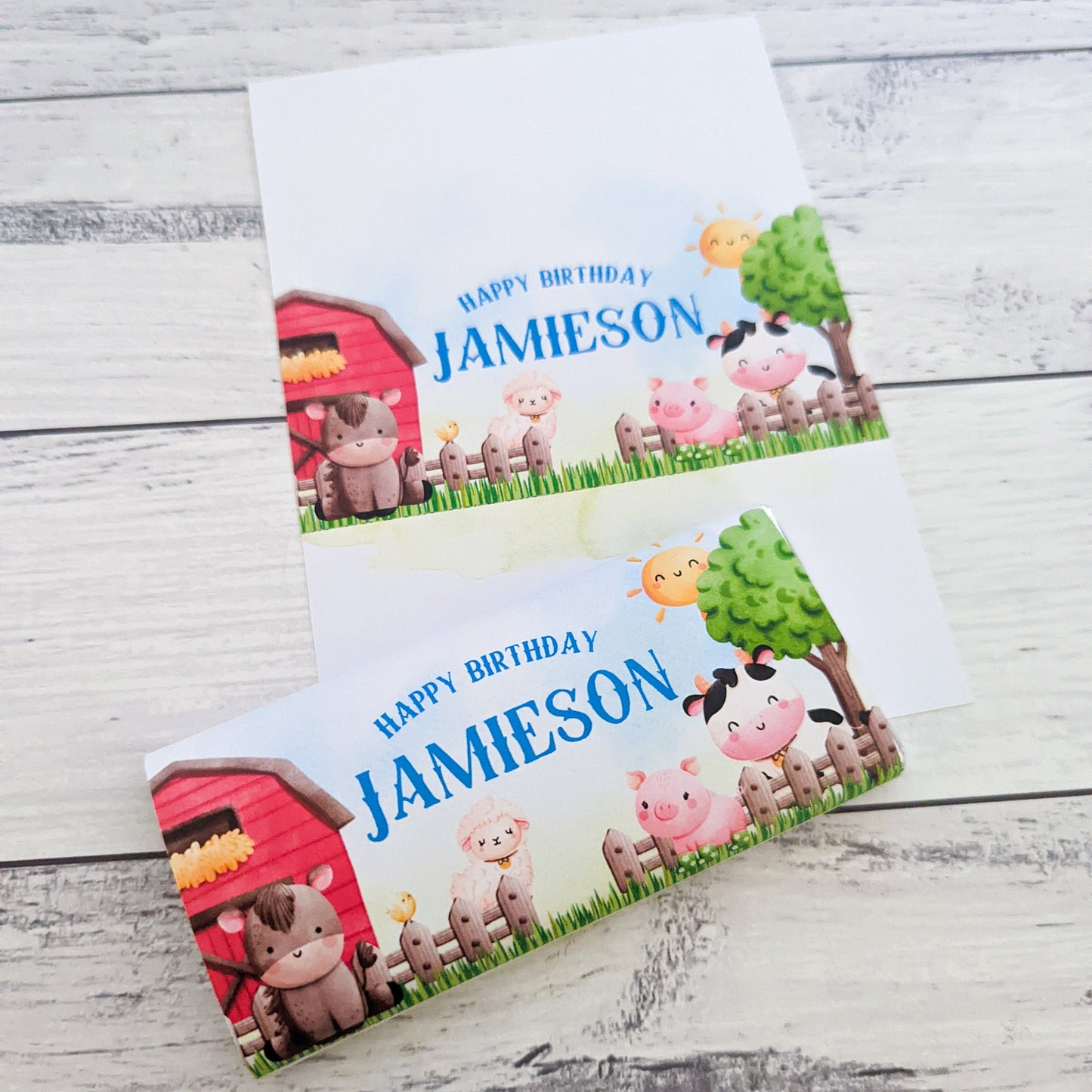 E&L Designs Farmyard Animals Printed Chocolate Wrappers, Set of 10