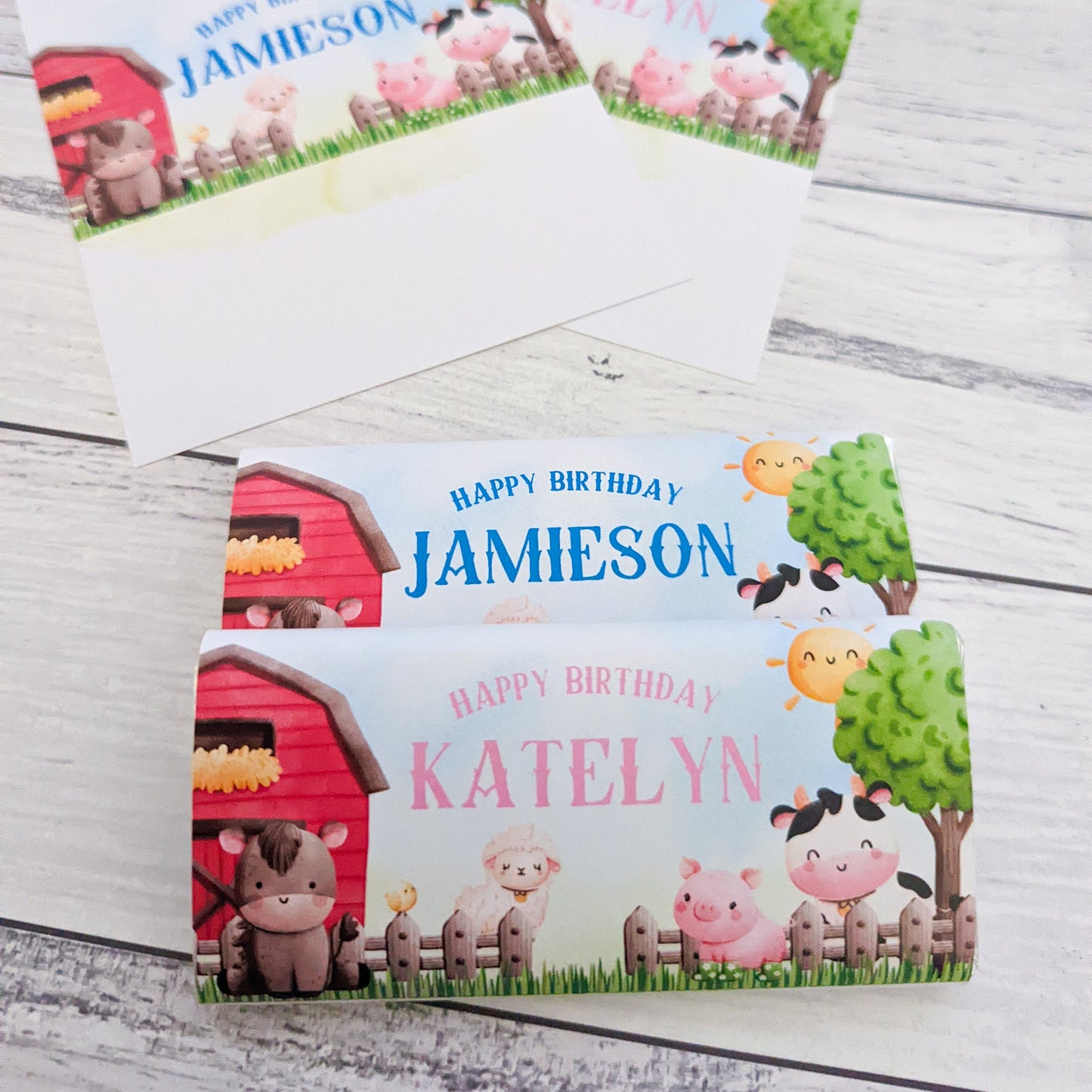 E&L Designs Farmyard Animals Printed Chocolate Wrappers, Set of 10