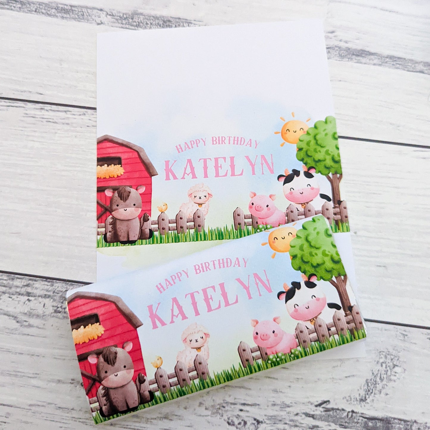 E&L Designs Farmyard Animals Printed Chocolate Wrappers, Set of 10