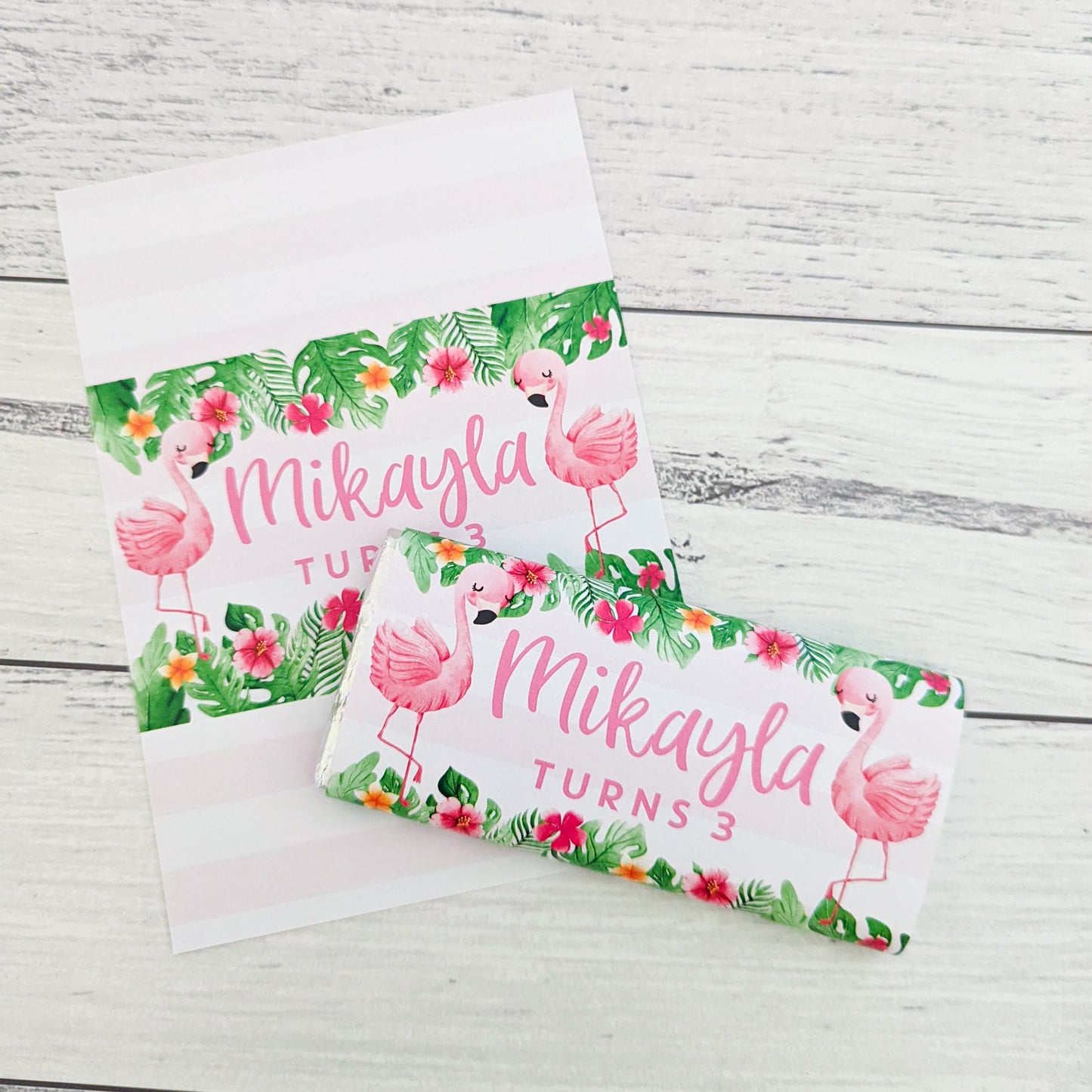 E&L Designs Flamingo Printed Chocolate Wrappers, Set of 10