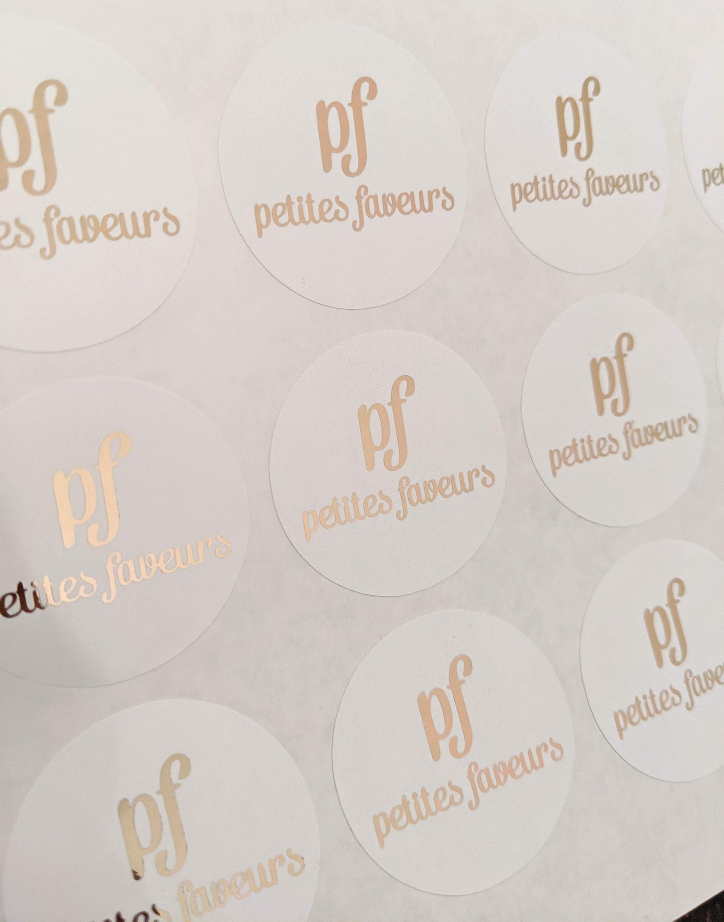E&L Designs Foil Business Logo Stickers - White