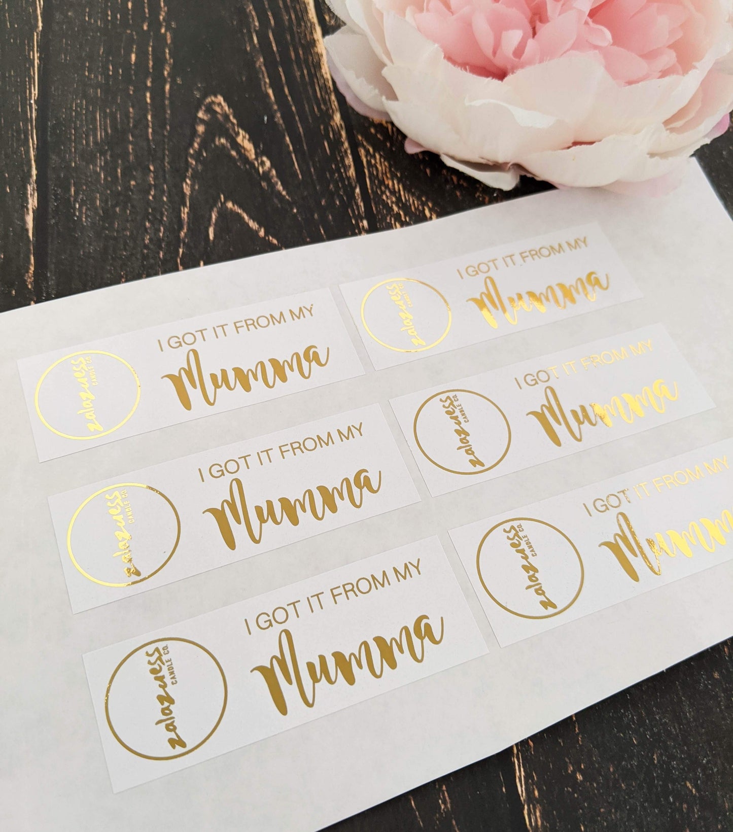 E&L Designs Foil Business Logo Stickers - White