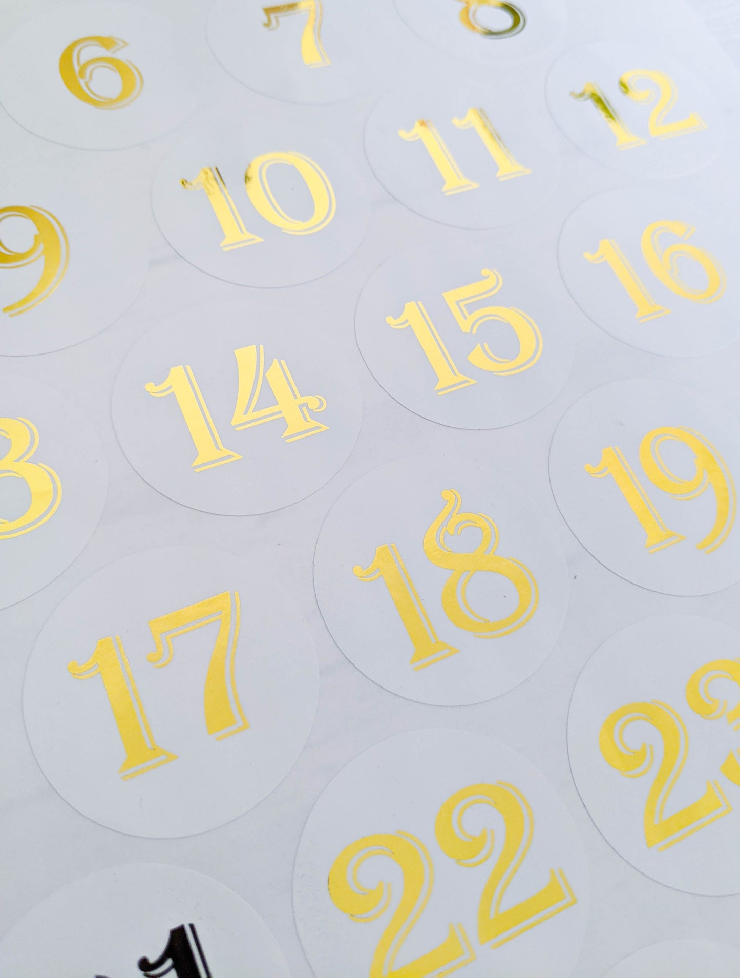 E&L Designs Foil Number Sticker Set - DIY Advent Calendar