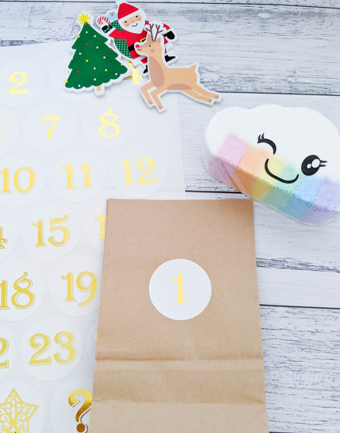 E&L Designs Foil Number Sticker Set - DIY Advent Calendar