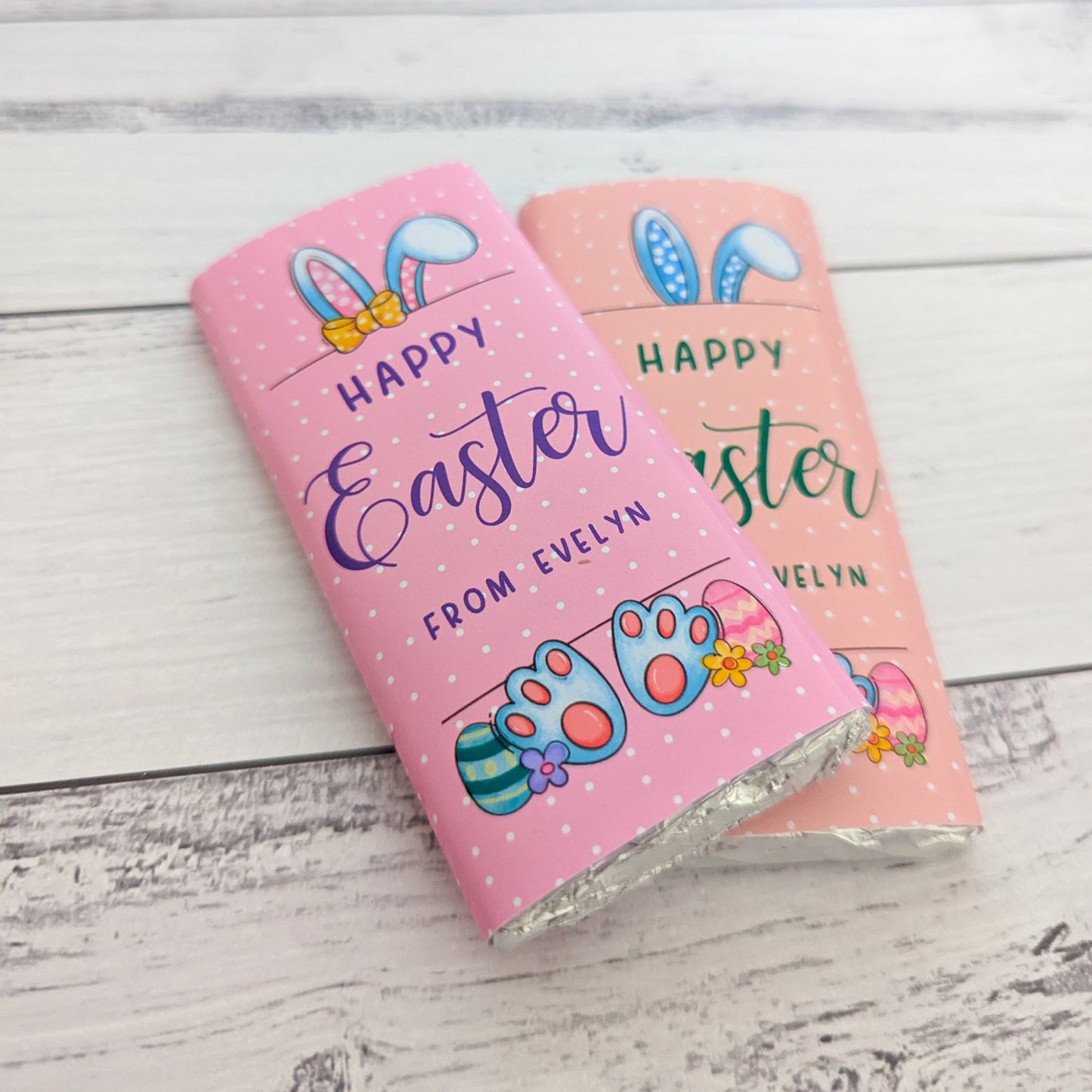 E&L Designs Fun Personalised Easter Chocolate Wrappers, Set of 10
