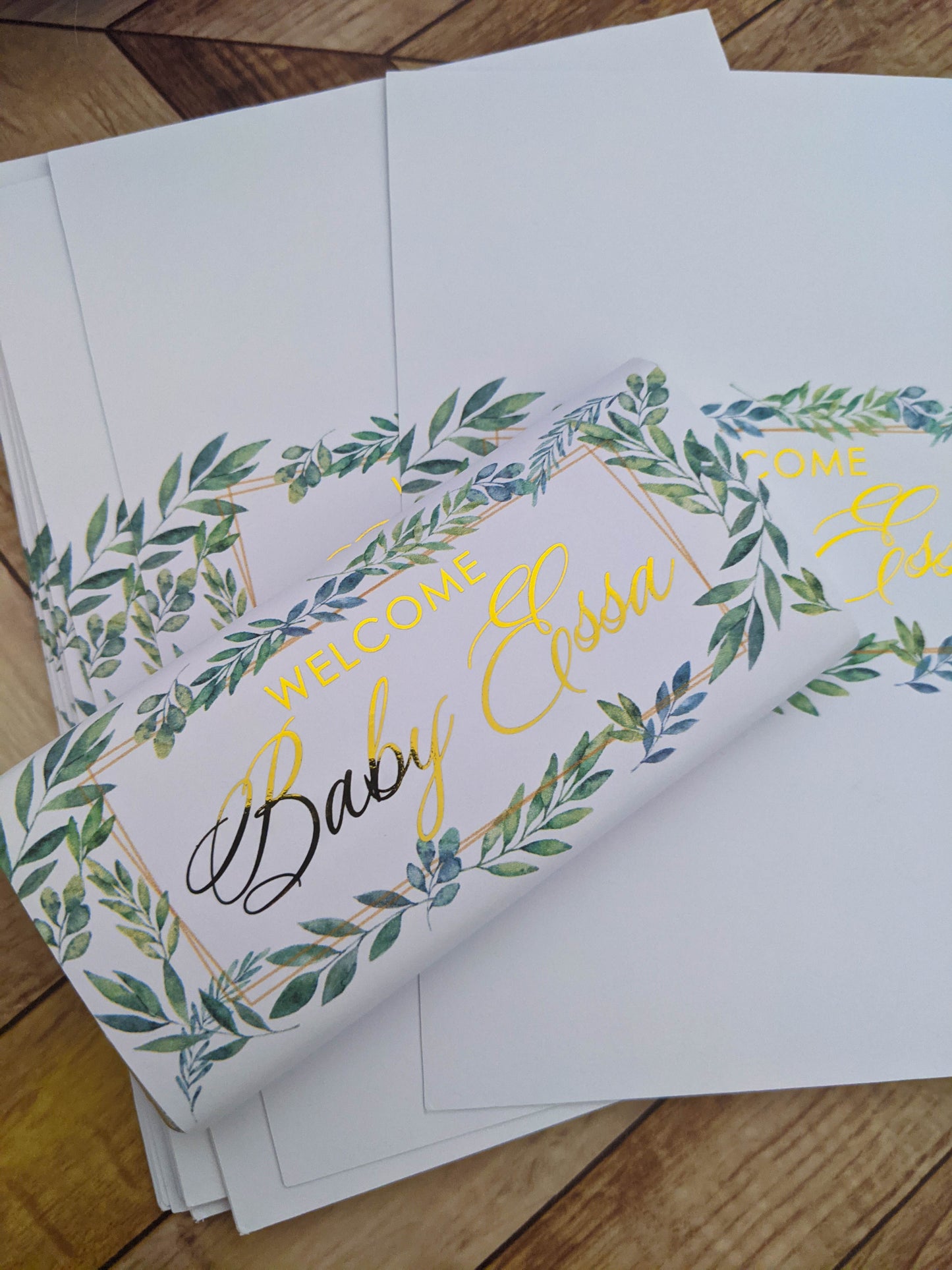 E&L Designs Greenery Baby Shower Chocolate Wrappers, Set of 10