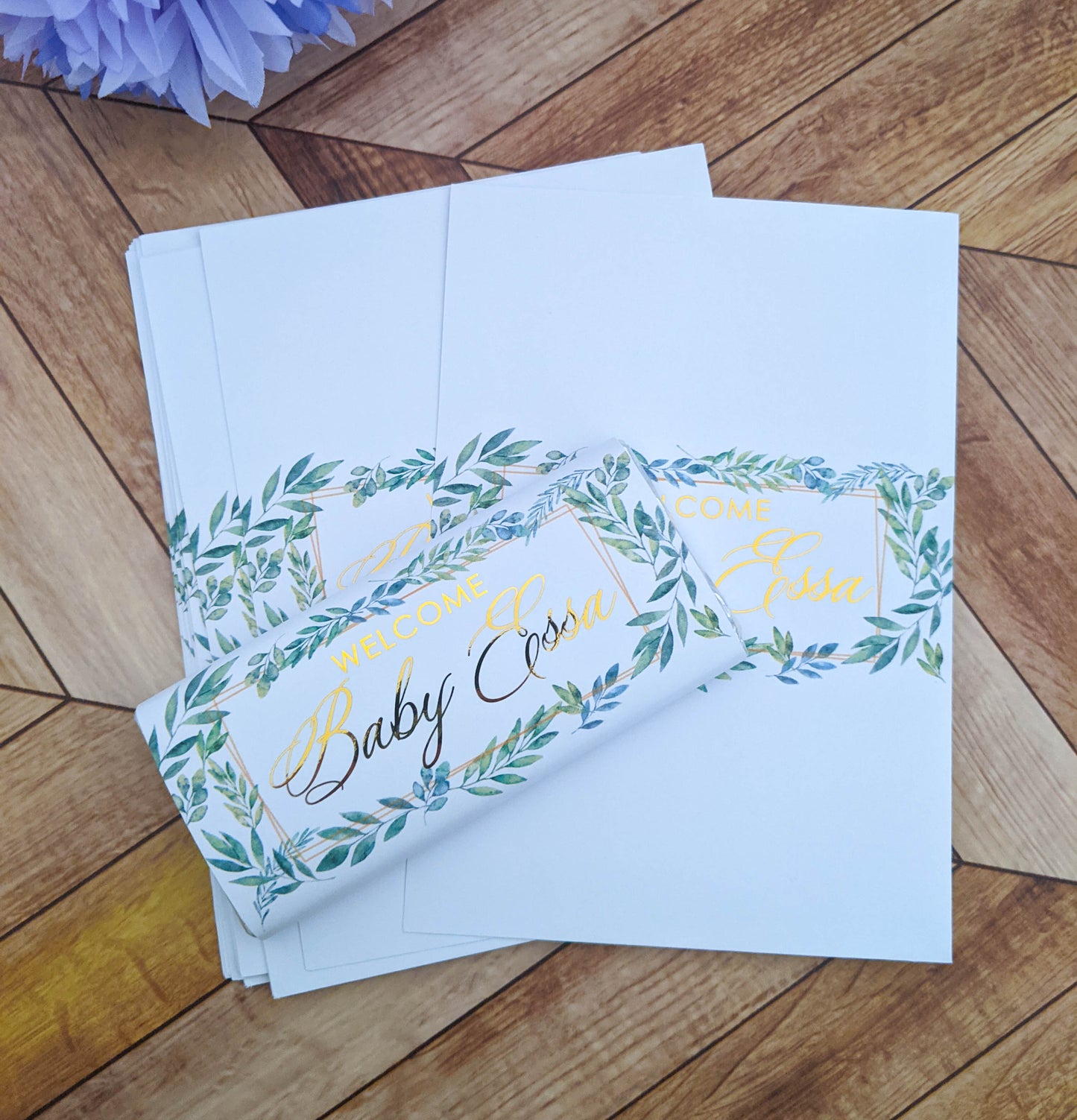 E&L Designs Greenery Baby Shower Chocolate Wrappers, Set of 10