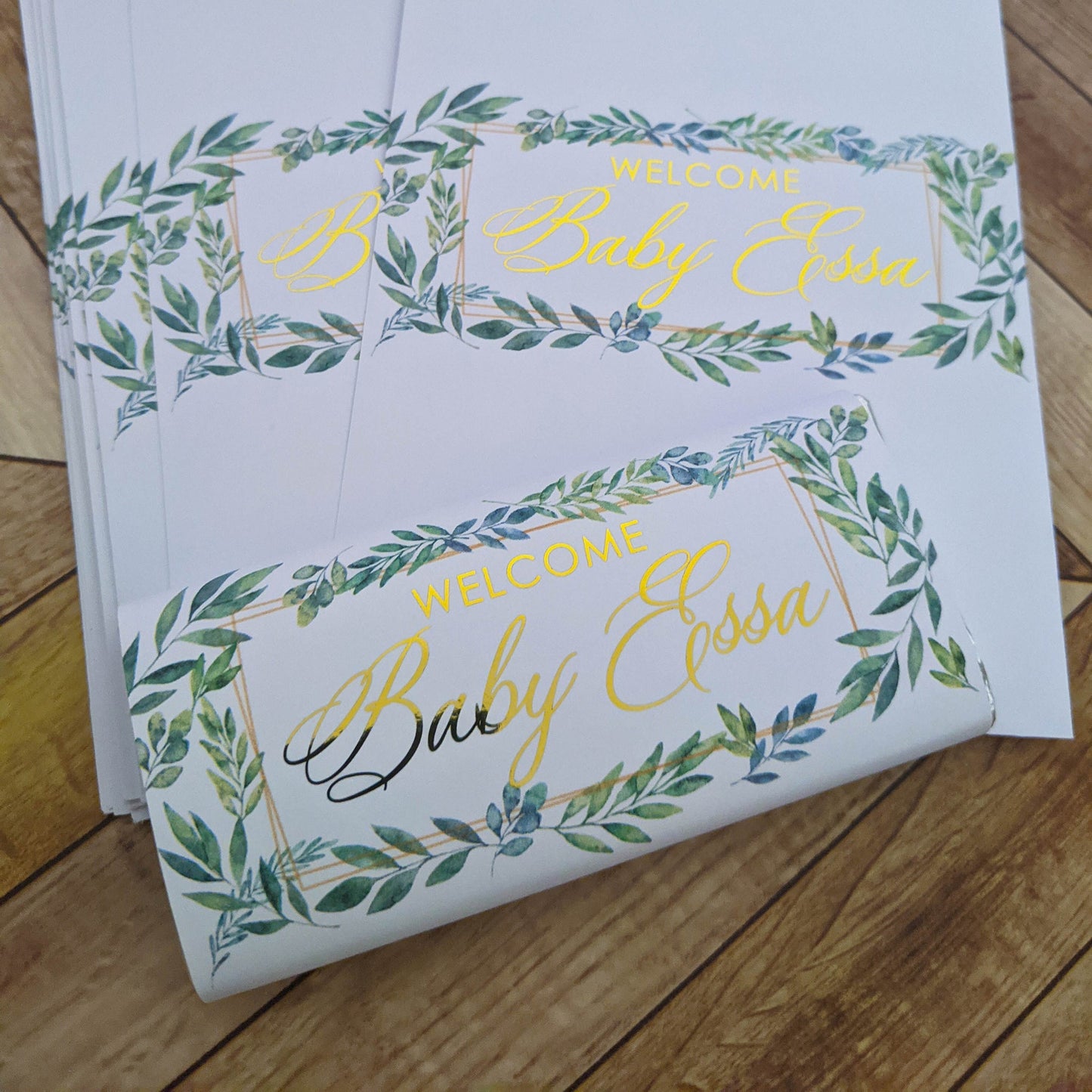 E&L Designs Greenery Baby Shower Chocolate Wrappers, Set of 10