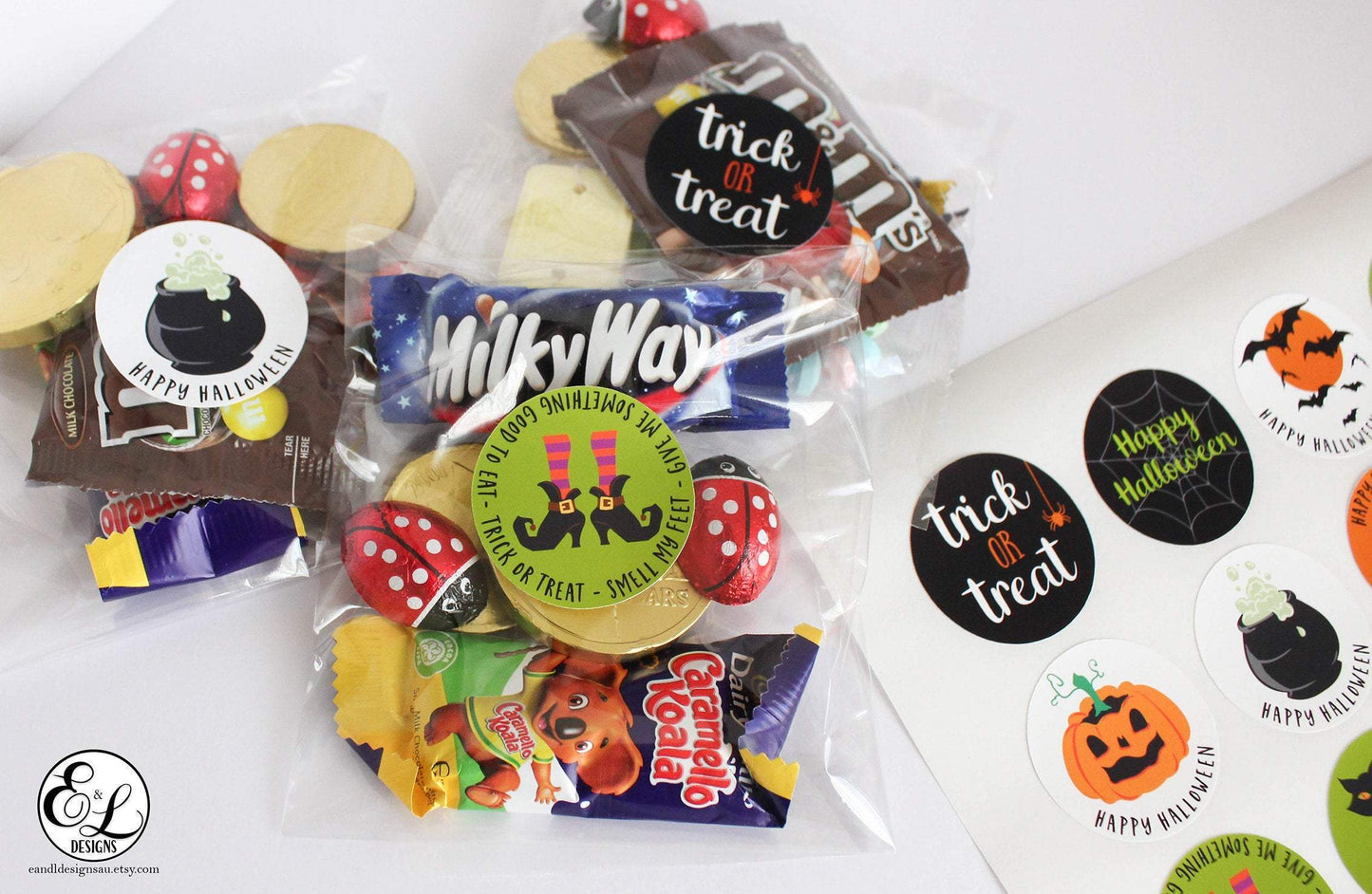 E&L Designs Halloween Party Favour Stickers