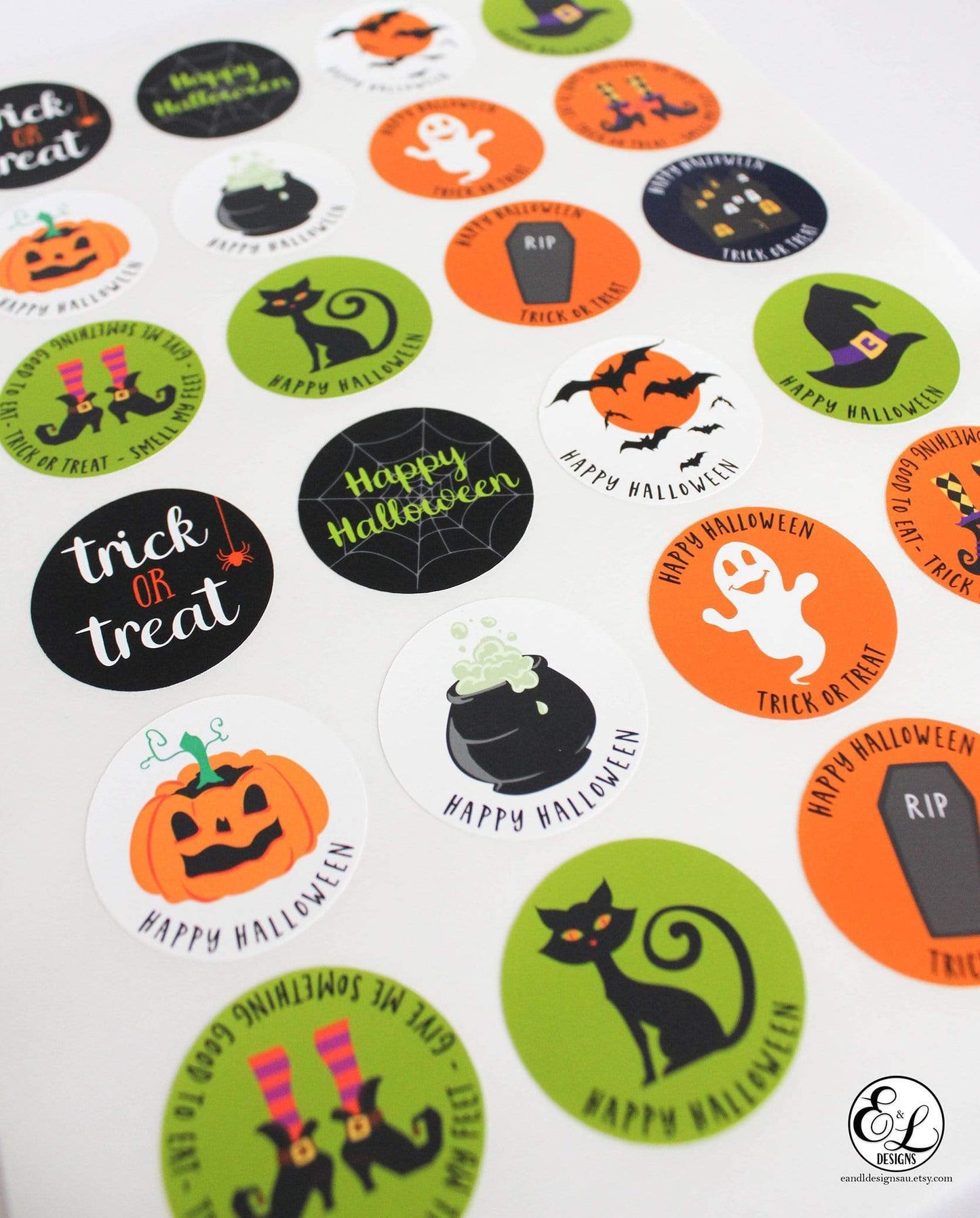 E&L Designs Halloween Party Favour Stickers