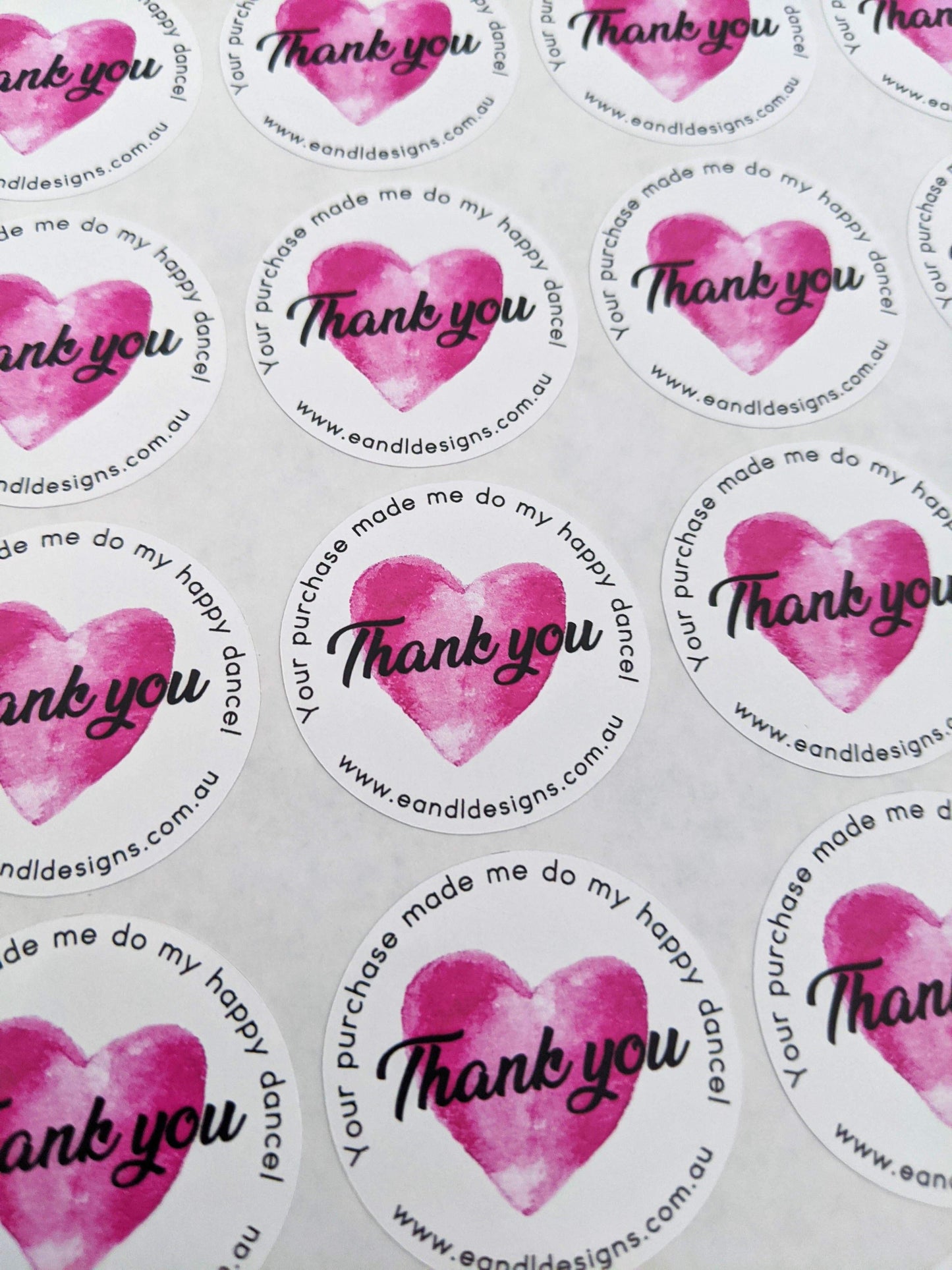 E&L Designs Happy Dance Thank You Stickers