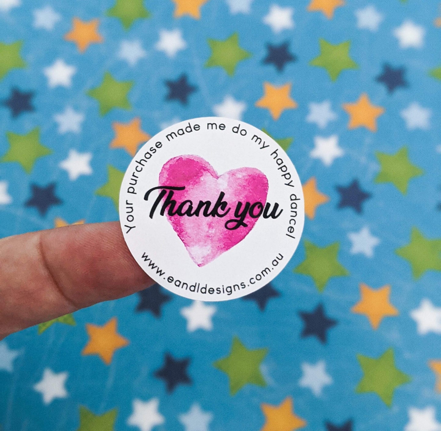 E&L Designs Happy Dance Thank You Stickers