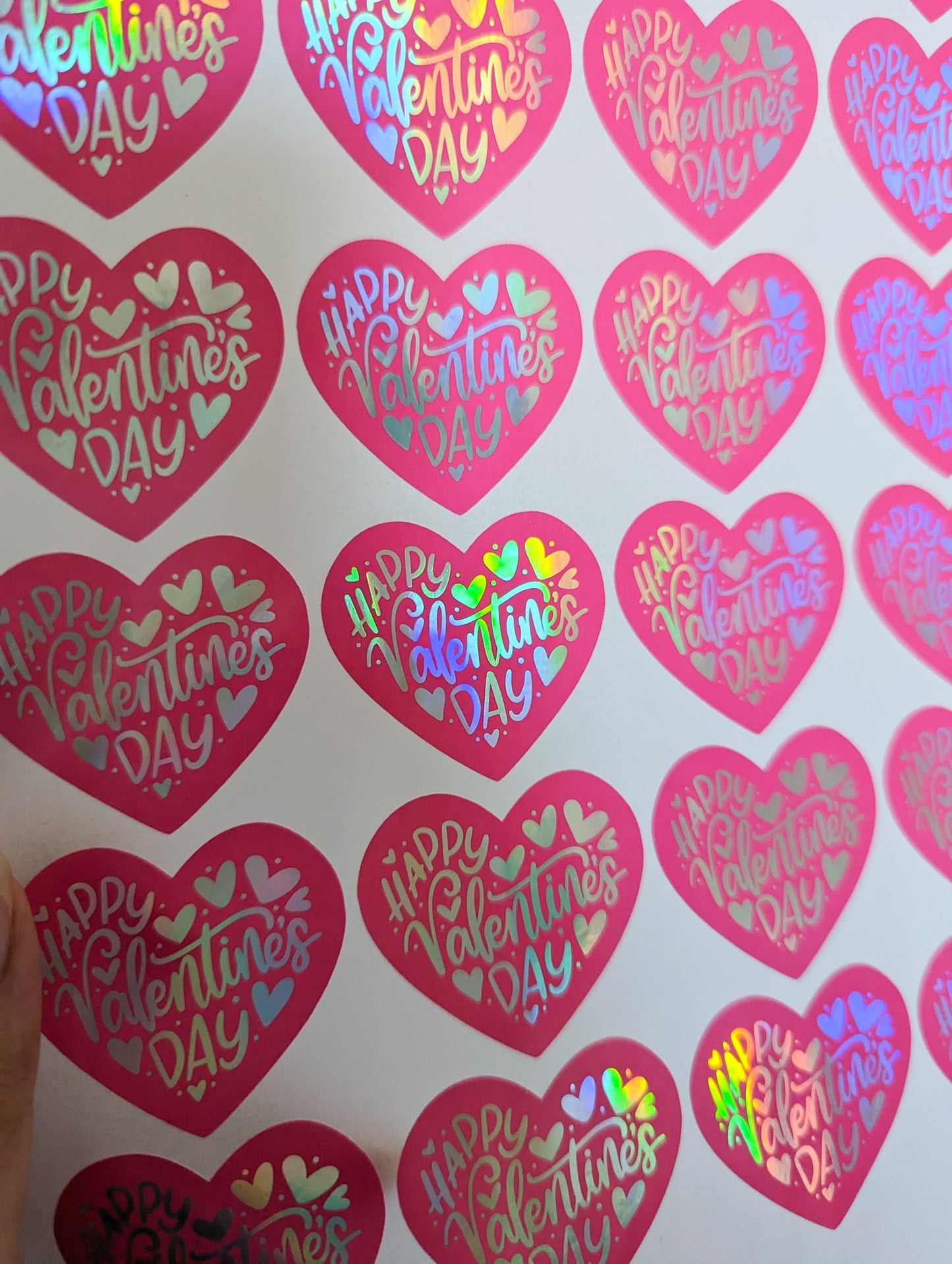 E&L Designs Heart Shaped Valentine's Day Stickers, Coloured