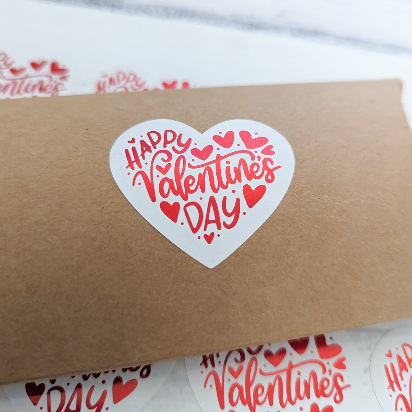 E&L Designs Heart Shaped Valentine's Day Stickers, White