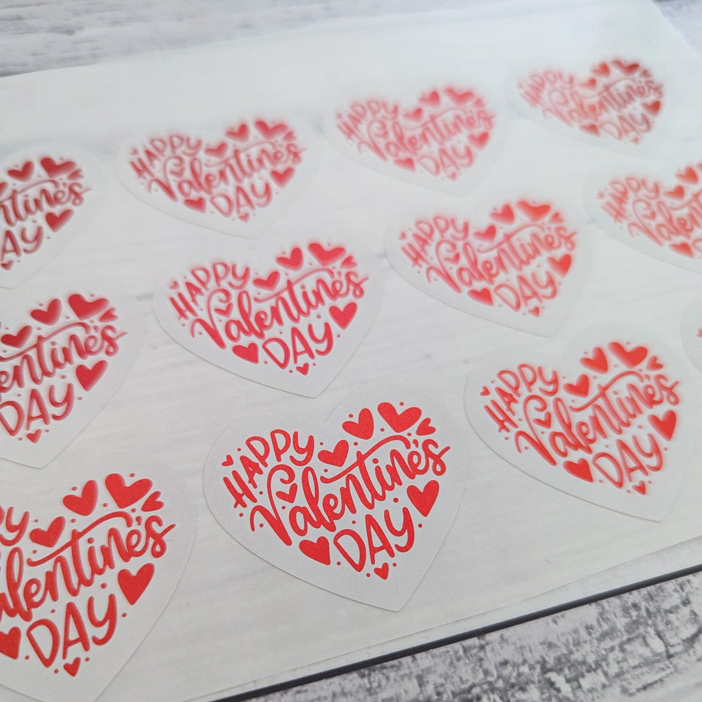 E&L Designs Heart Shaped Valentine's Day Stickers, White