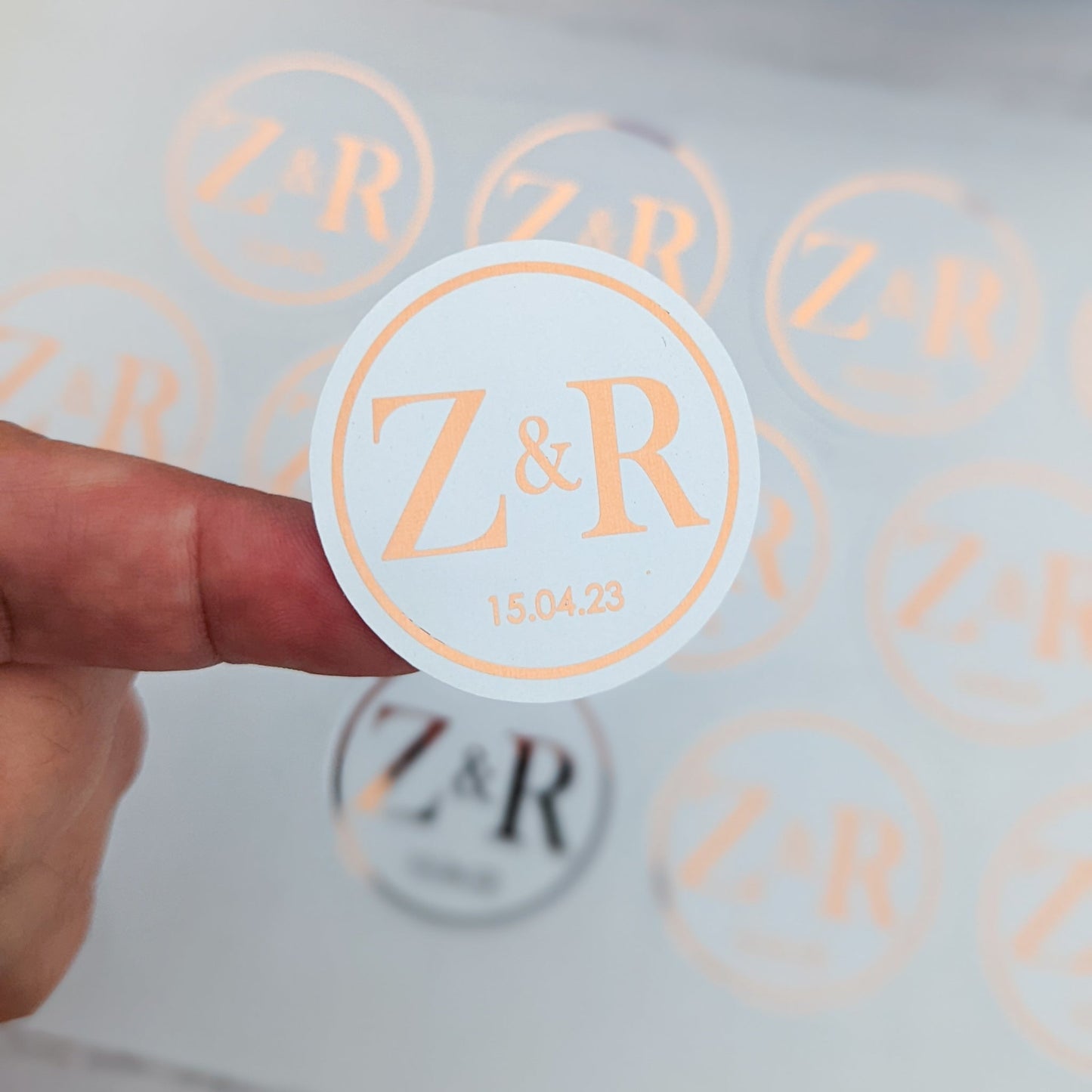 E&L Designs Initials Envelope Seals - White with Foil