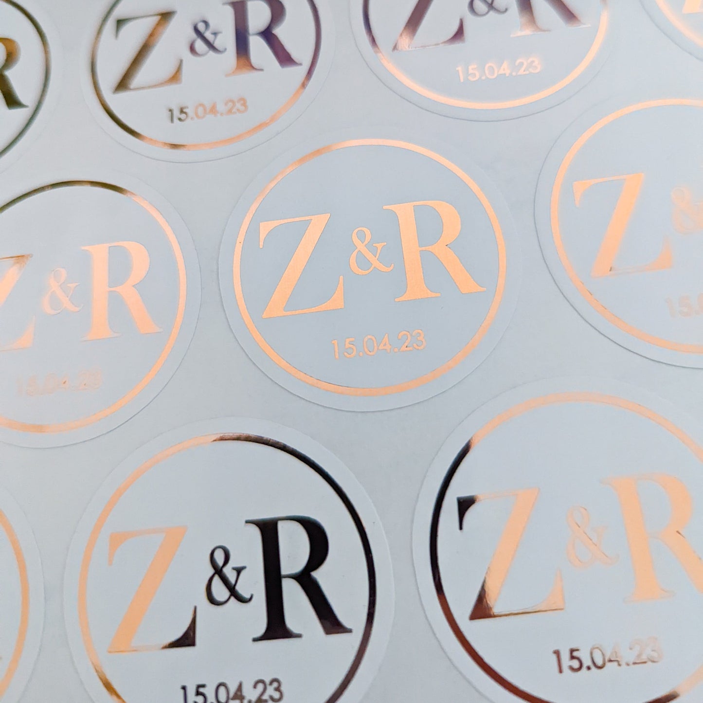 E&L Designs Initials Envelope Seals - White with Foil