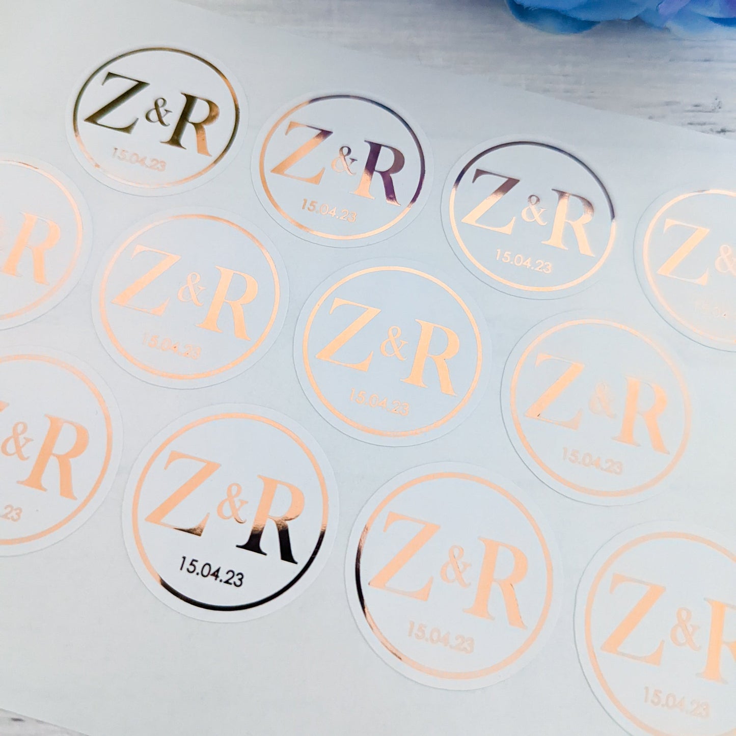 E&L Designs Initials Envelope Seals - White with Foil