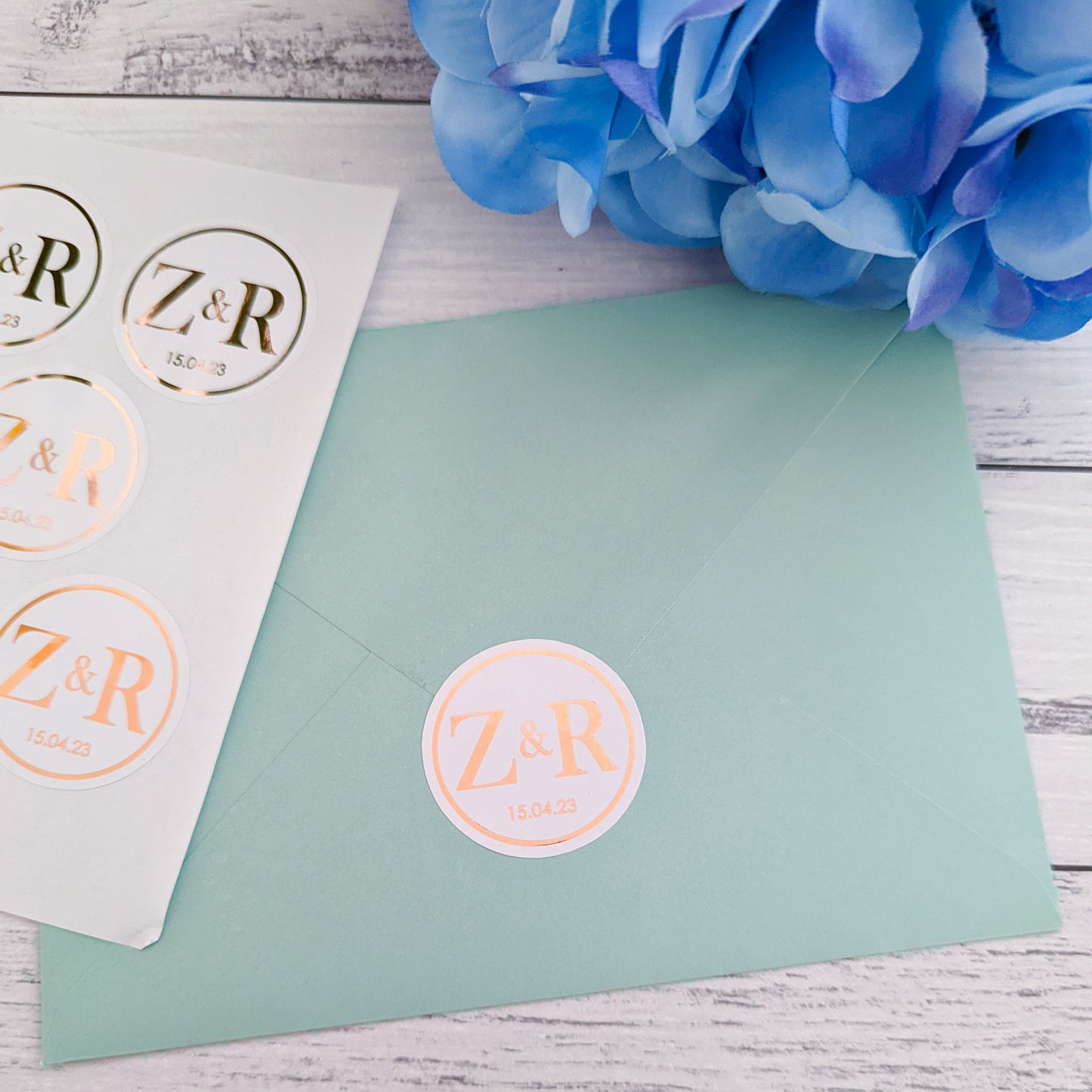 E&L Designs Initials Envelope Seals - White with Foil