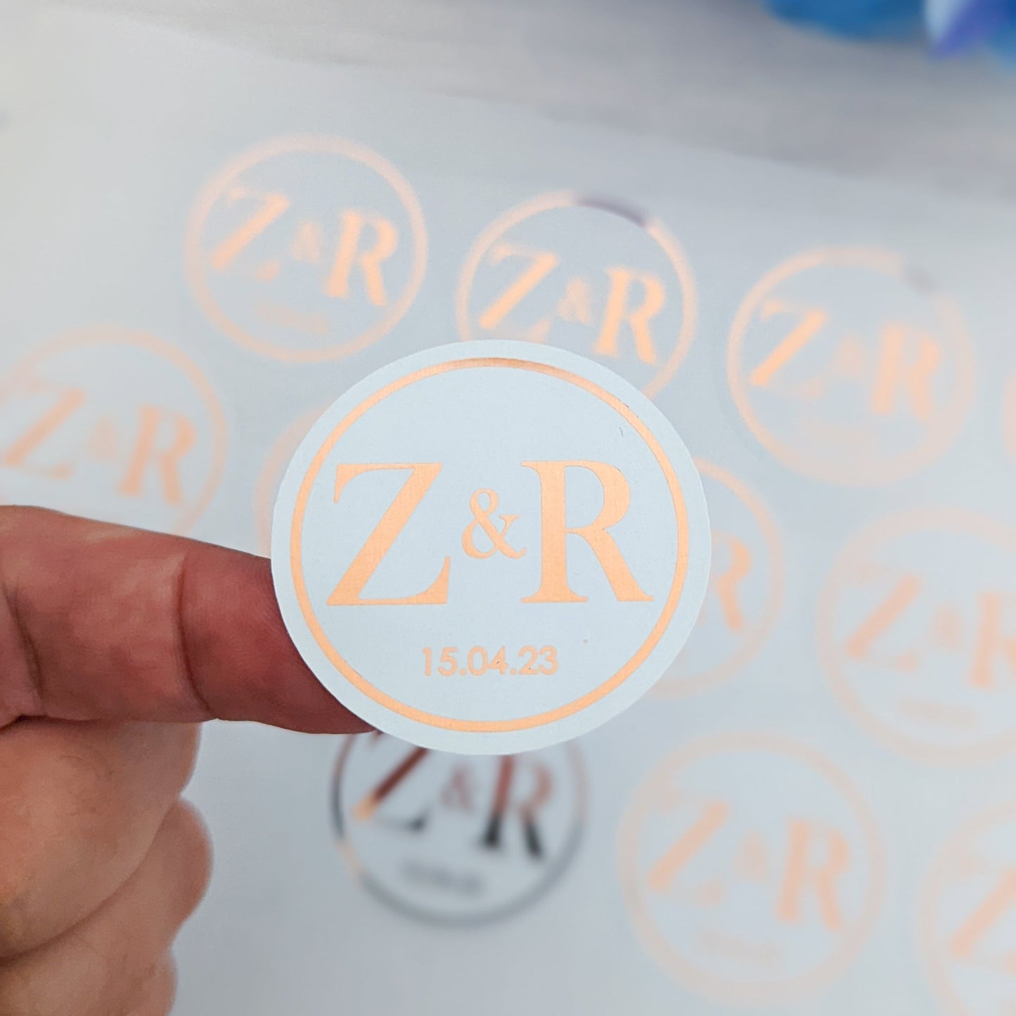 E&L Designs Initials Envelope Seals - White with Foil
