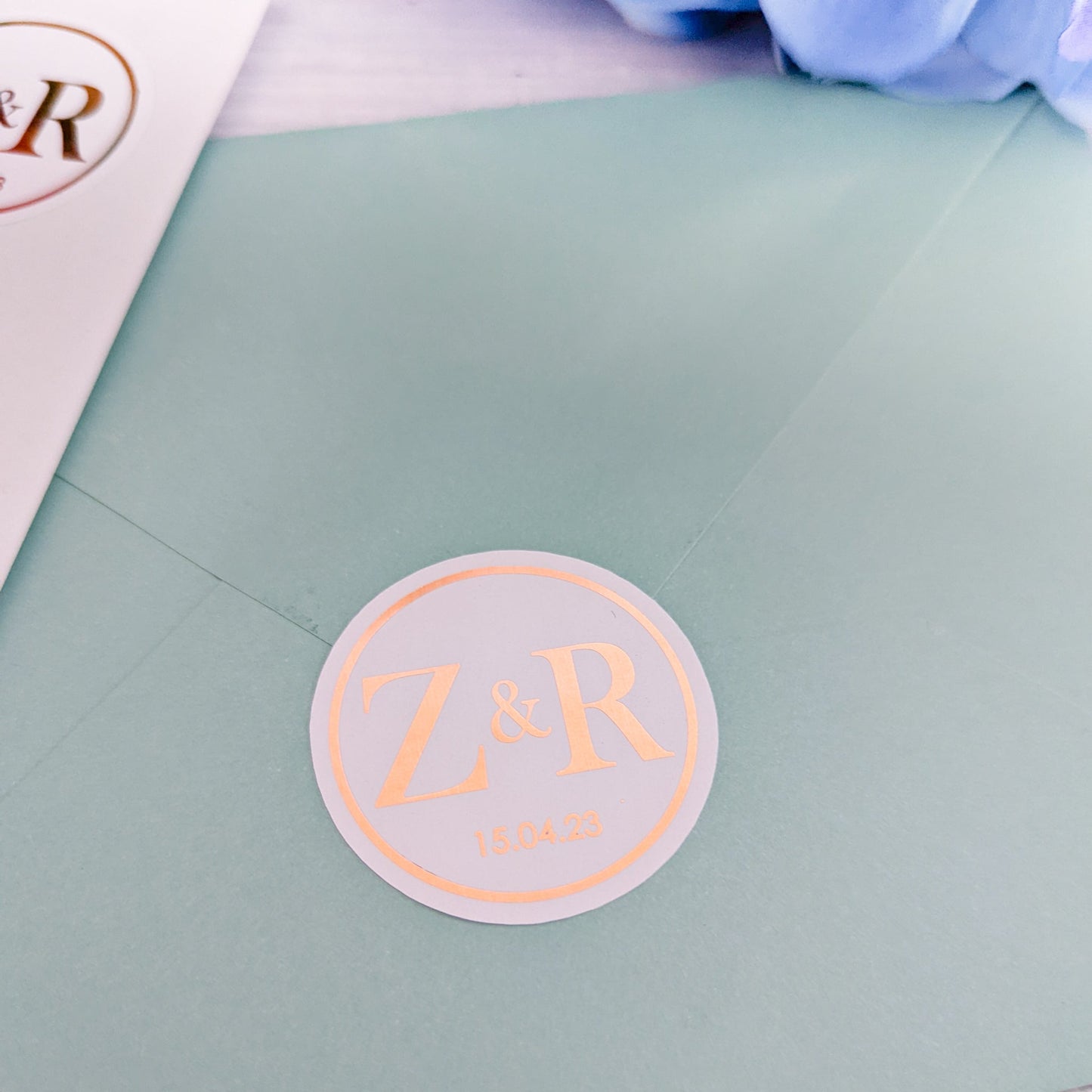 E&L Designs Initials Envelope Seals - White with Foil