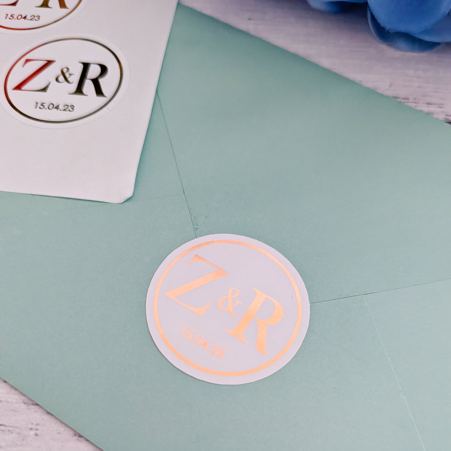 E&L Designs Initials Envelope Seals - White with Foil