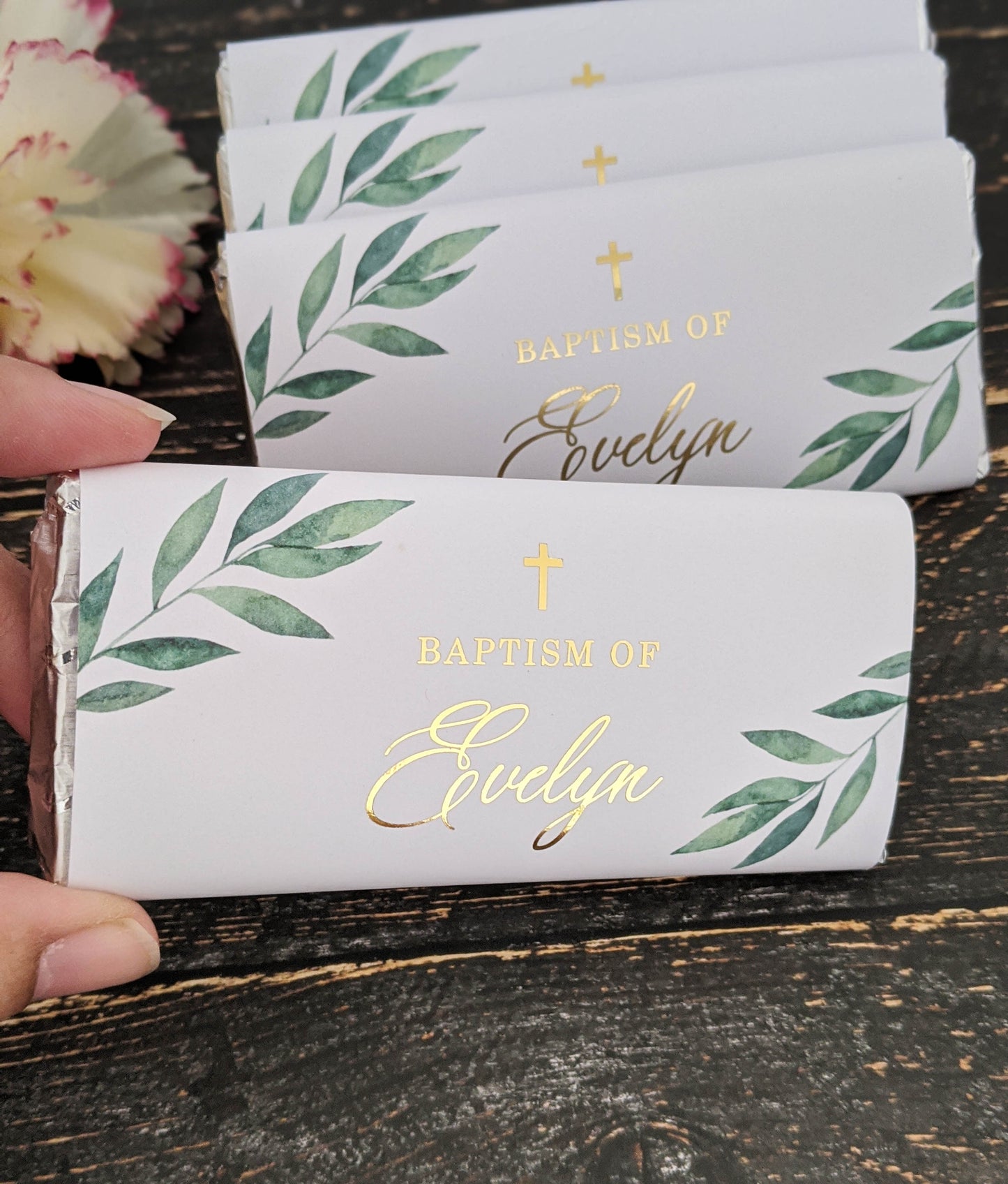 E&L Designs Leaf Baptism Chocolate Wrappers, Set of 10