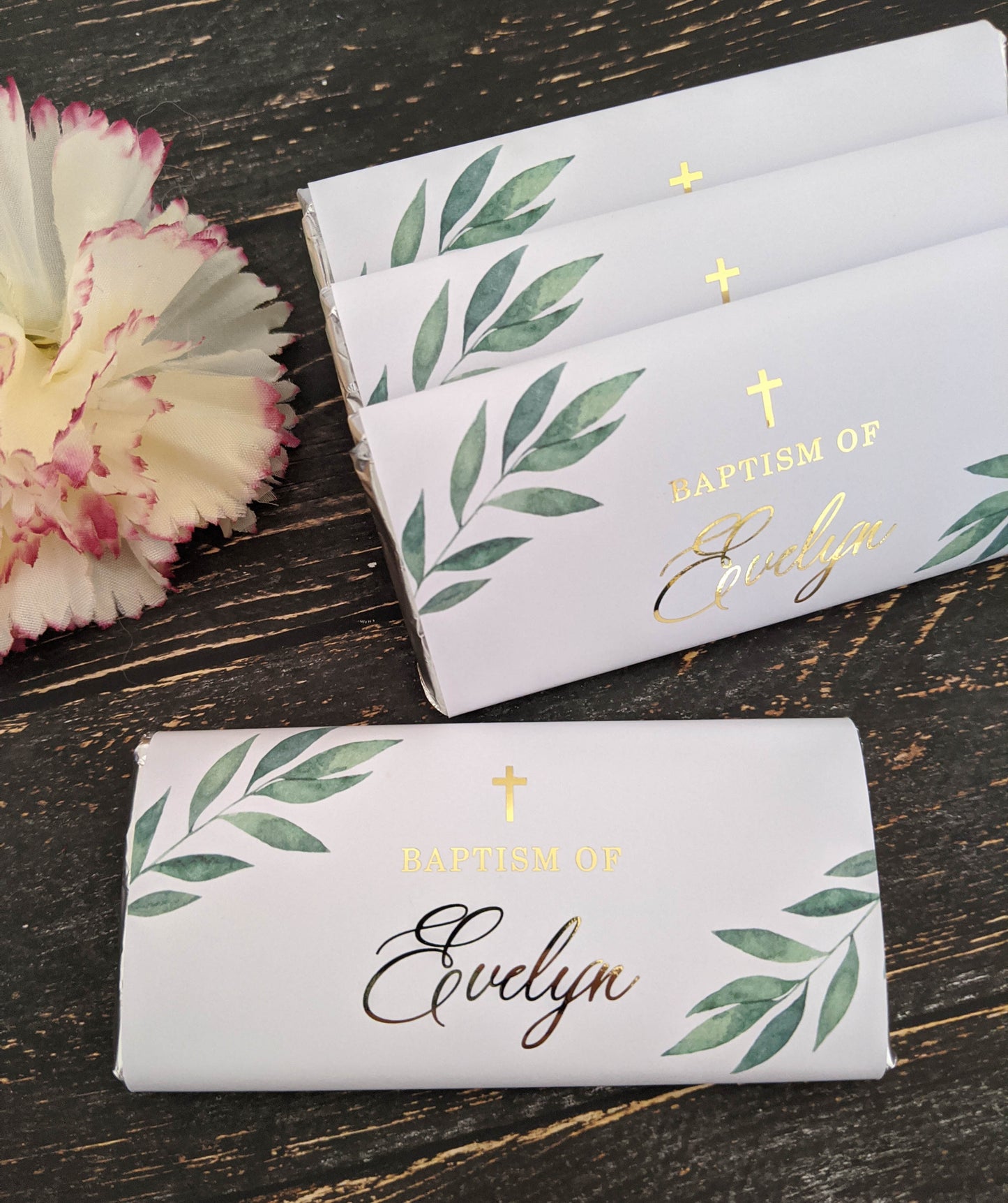 E&L Designs Leaf Baptism Chocolate Wrappers, Set of 10