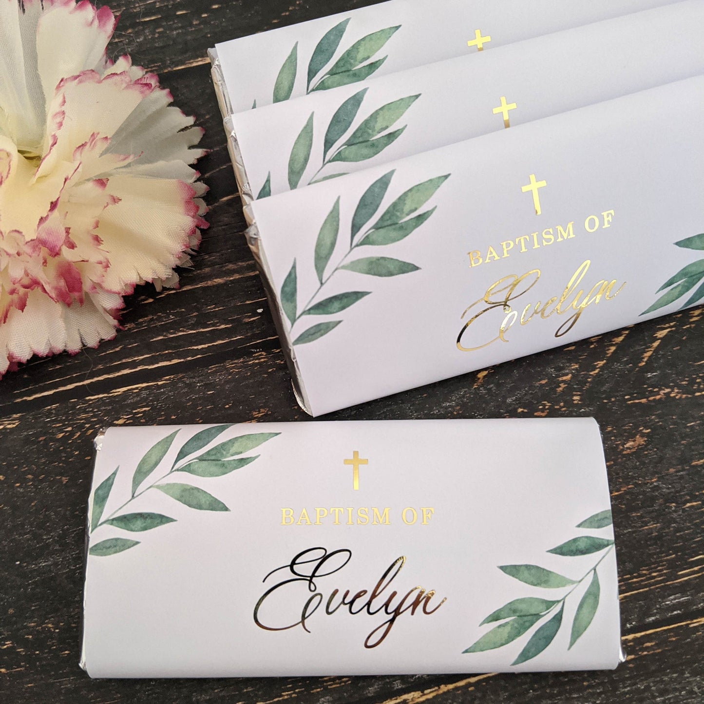 E&L Designs Leaf Baptism Chocolate Wrappers, Set of 10