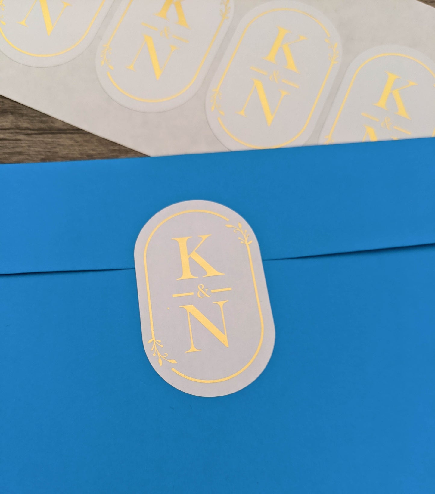 E&L Designs Long Initials Wedding Invitation Envelope Seals