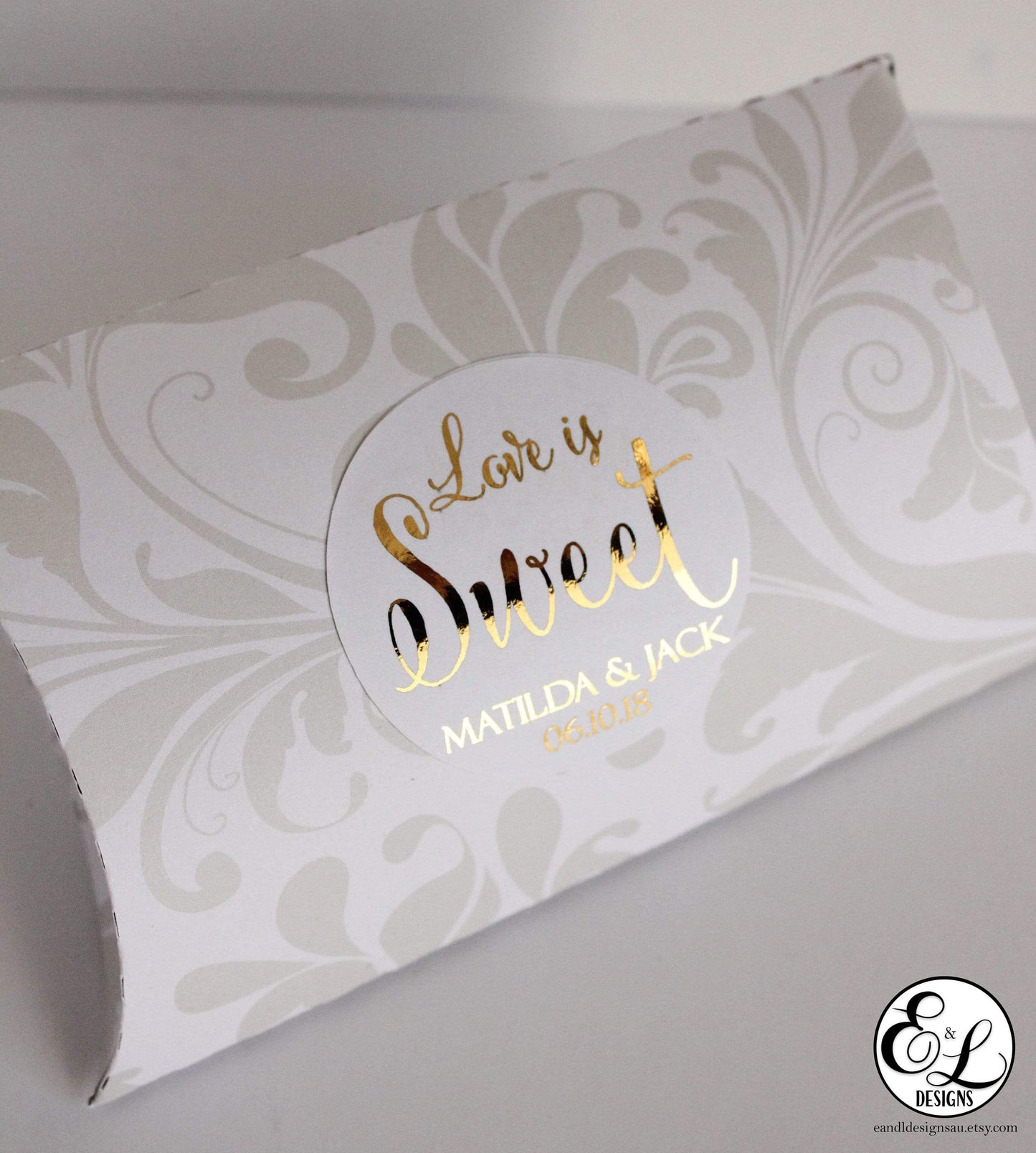 E&L Designs Love is Sweet Wedding Foiled Stickers