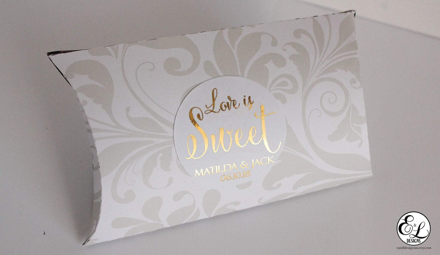 E&L Designs Love is Sweet Wedding Foiled Stickers