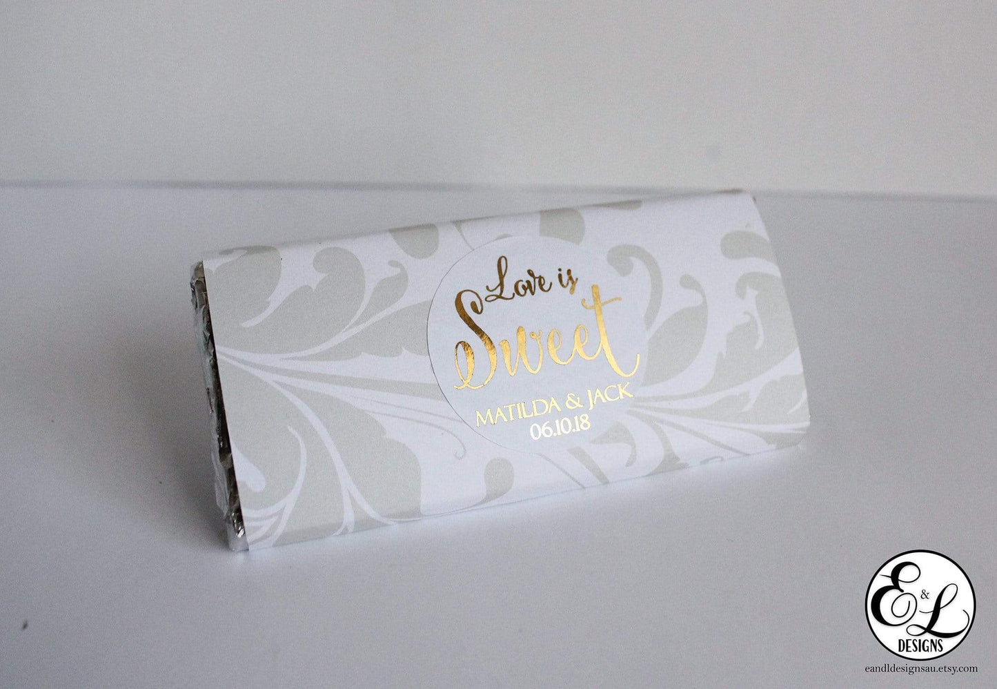 E&L Designs Love is Sweet Wedding Foiled Stickers