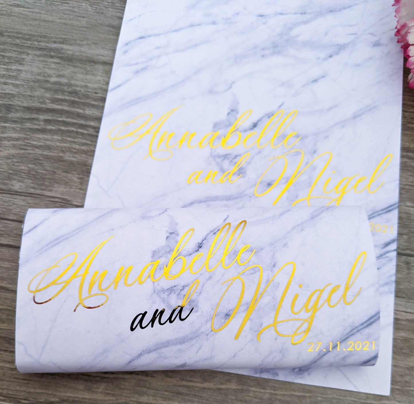 E&L Designs Marble Wedding Chocolate Wrappers, Set of 10