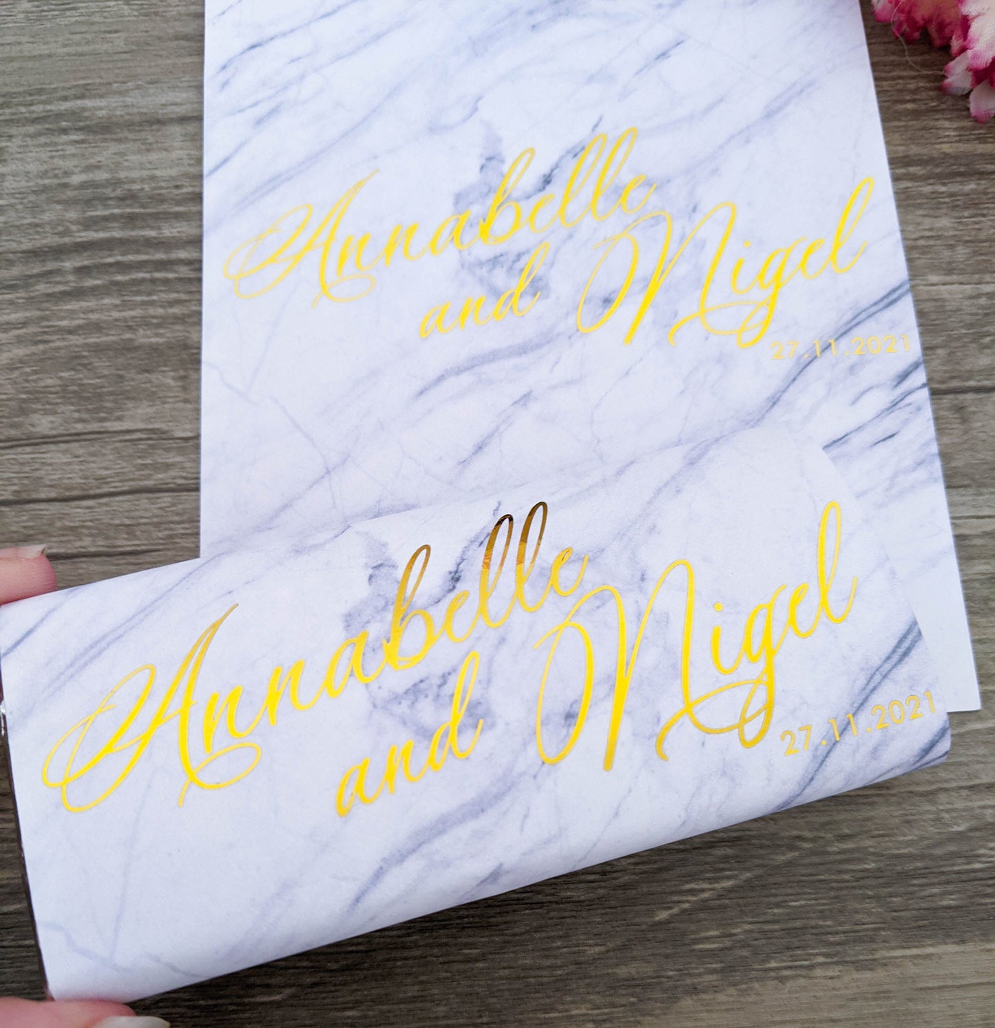 E&L Designs Marble Wedding Chocolate Wrappers, Set of 10