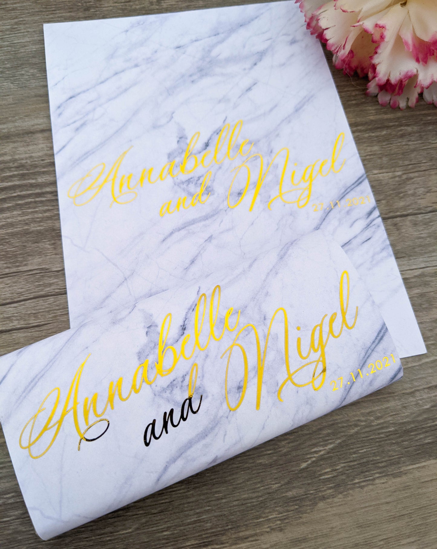 E&L Designs Marble Wedding Chocolate Wrappers, Set of 10