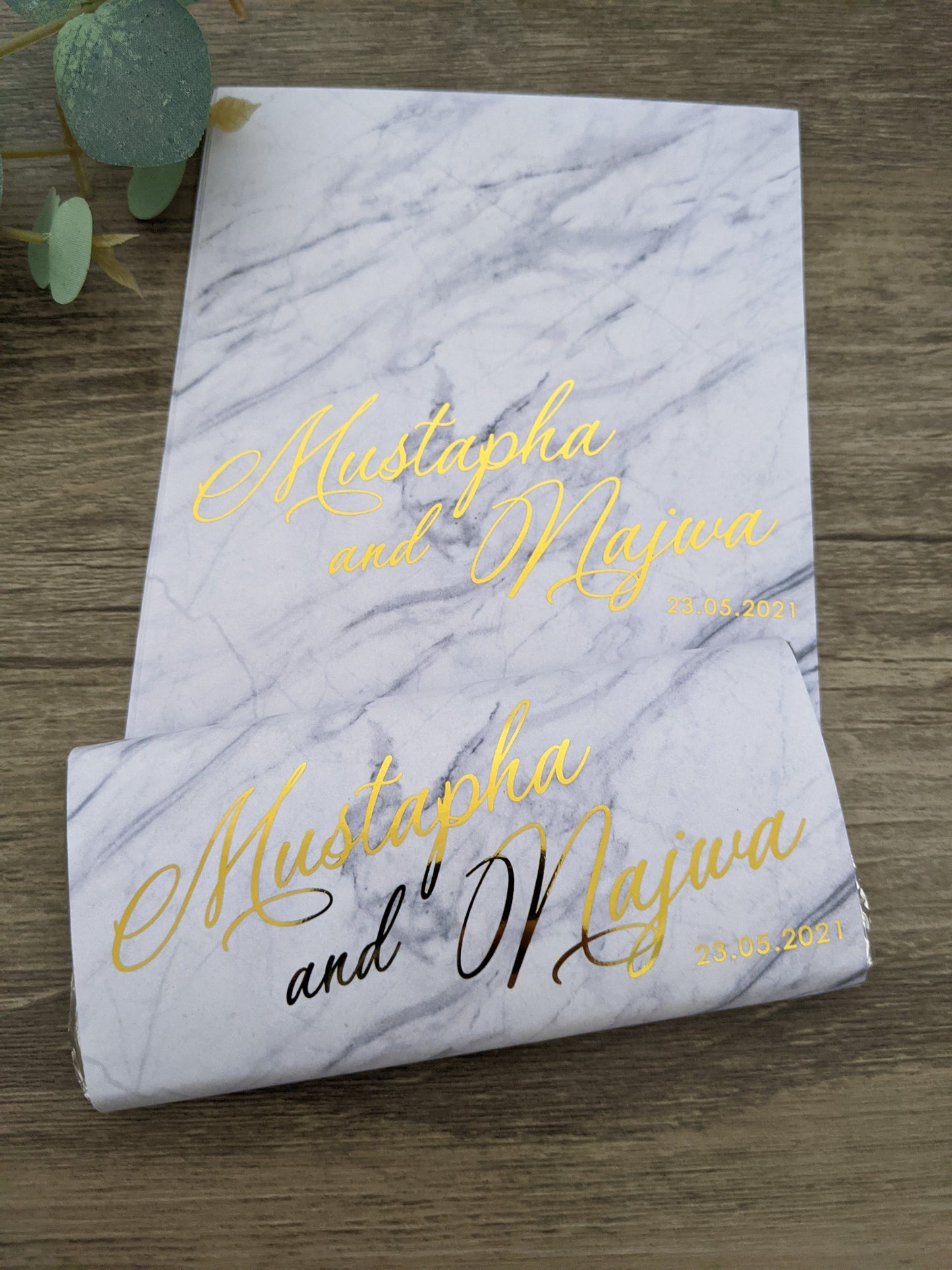 E&L Designs Marble Wedding Chocolate Wrappers, Set of 10